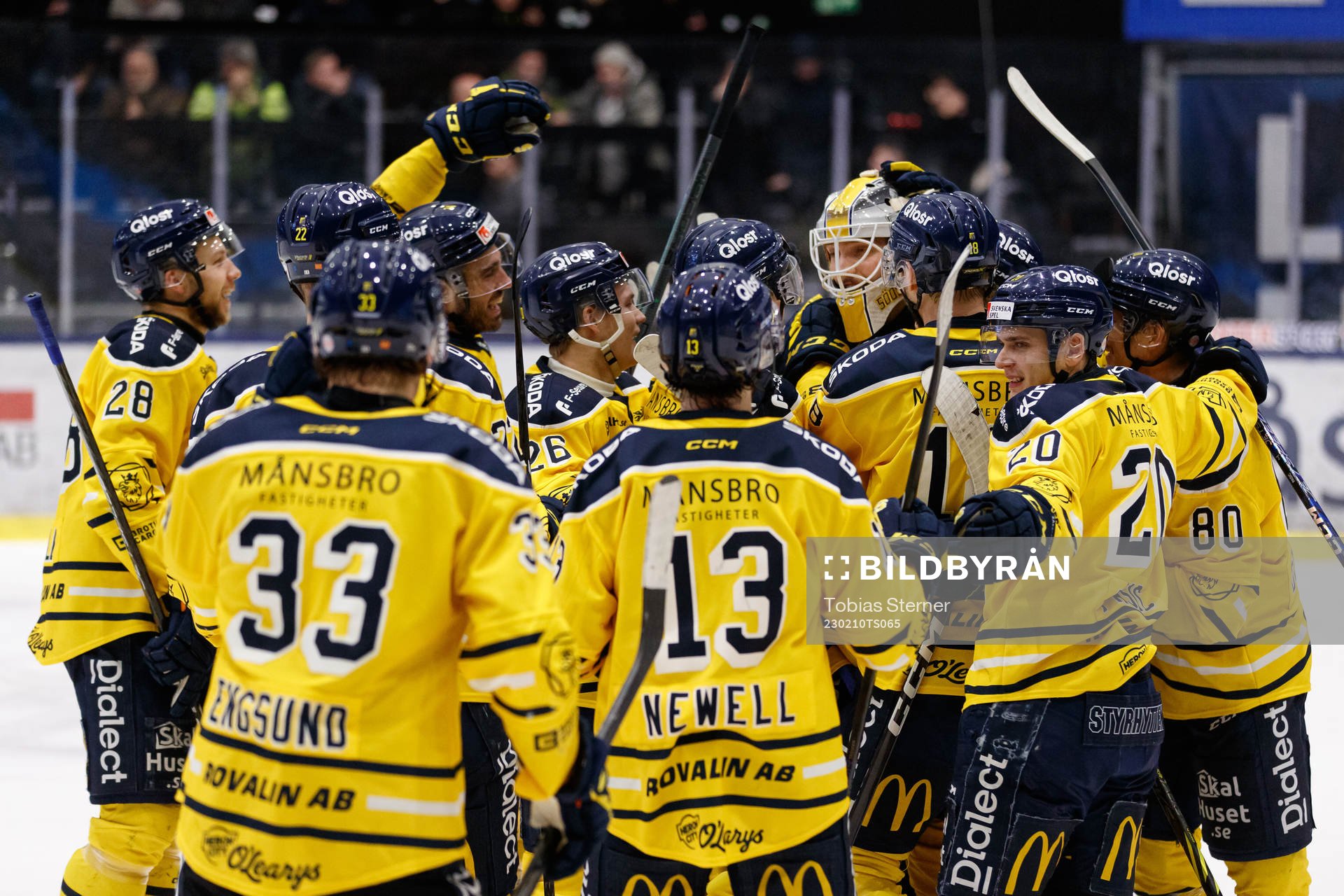 Södertäljes spelare och målvakt Nikita Tolopilo jublar