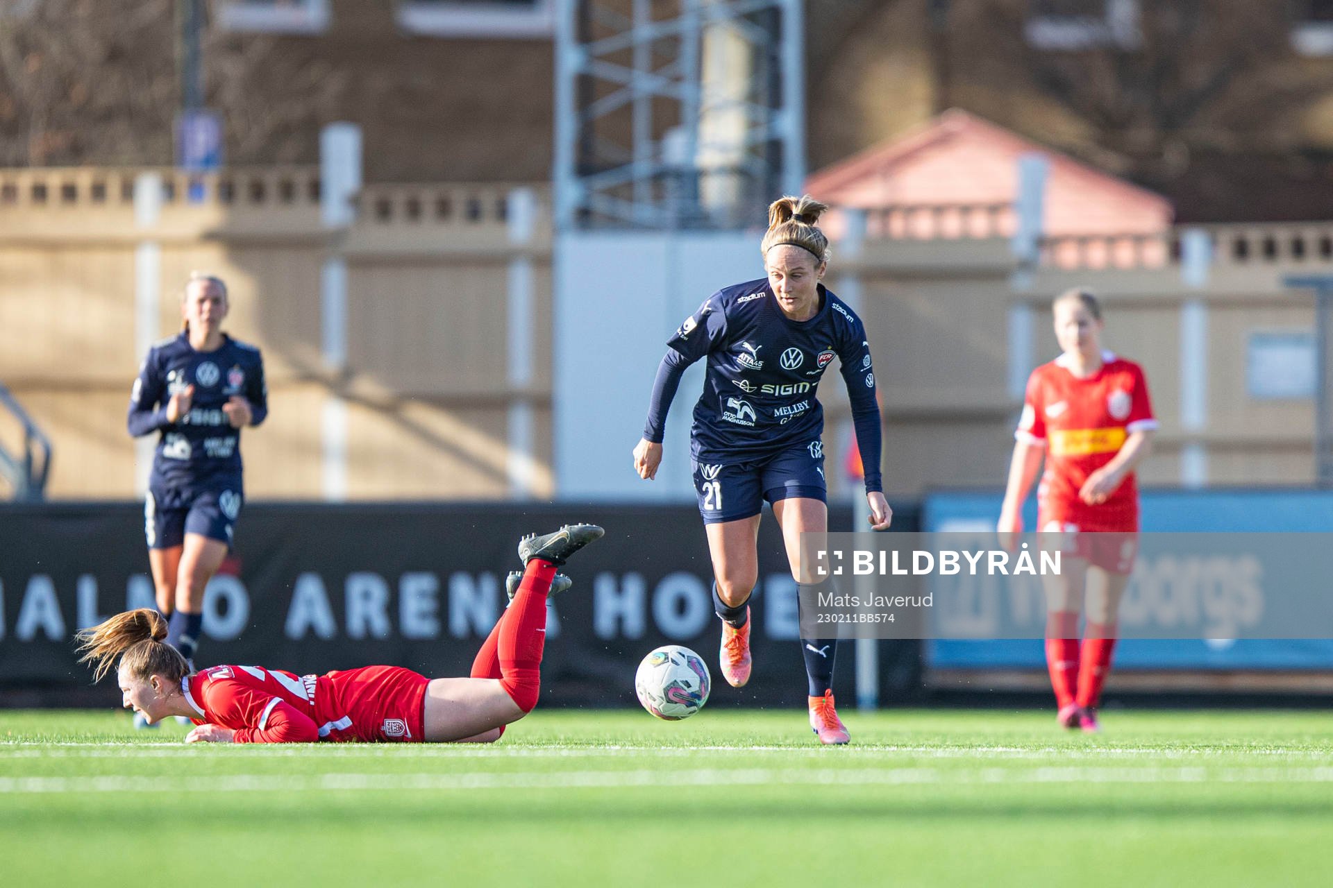 Rosengårds Karin Lundin  under träningsmatchen i fotboll mellan FC Rosengård och Nordsjälland den 11 februari 2023 i Malmö. 