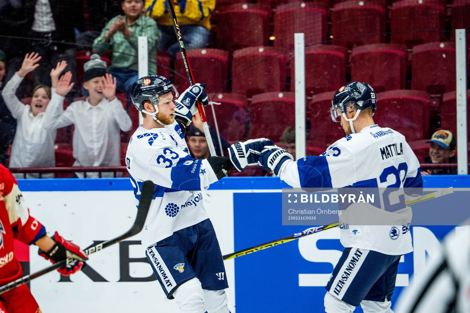 Nikolas Matinpalo and Julius Mattila of Finland celebrates