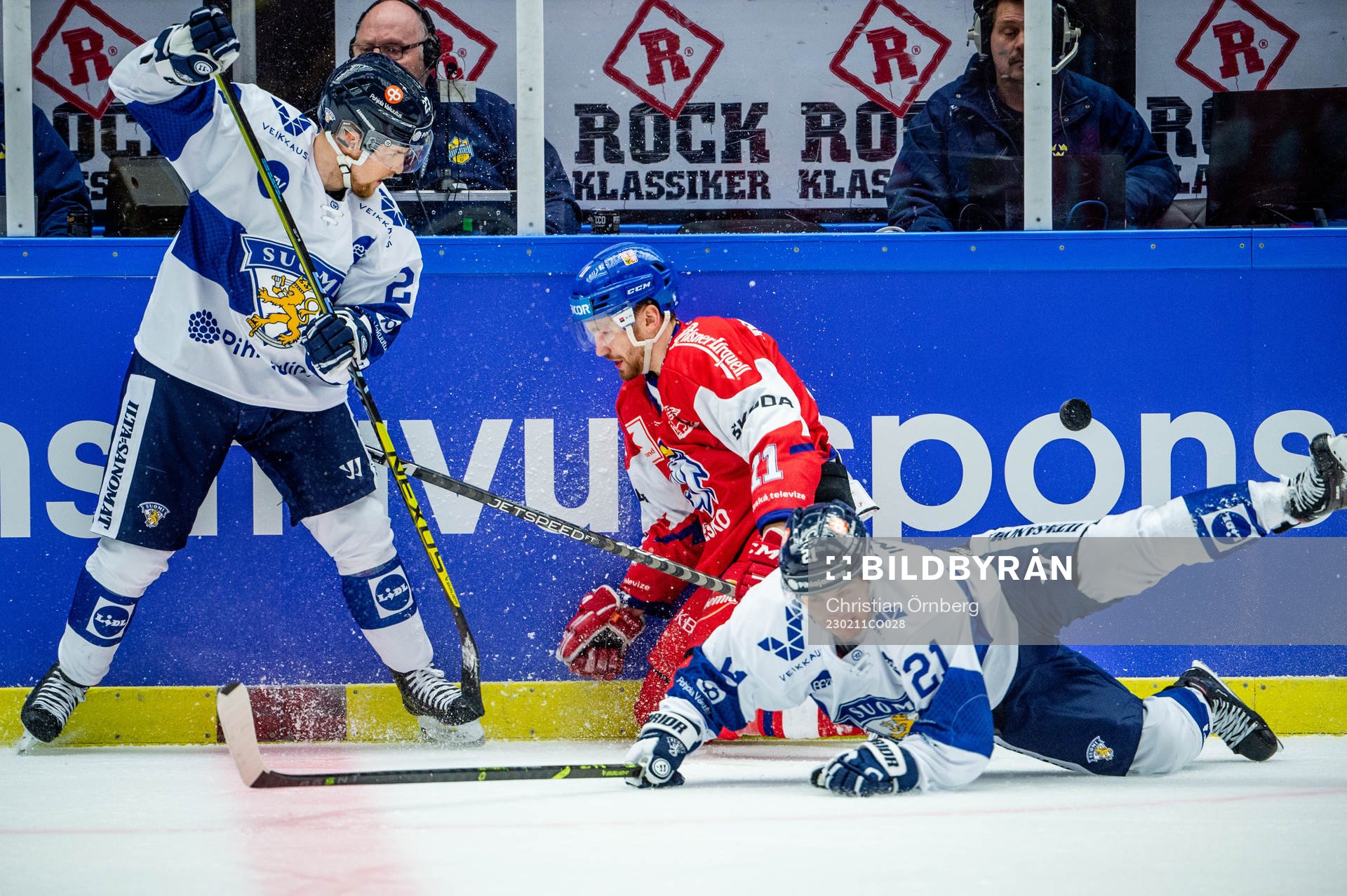 Adam Musil of Czechia and Julius Mattila and Jere Innala of