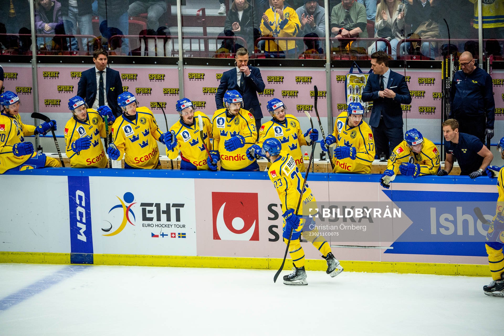 Lucas Wallmark of Sweden celebrates
