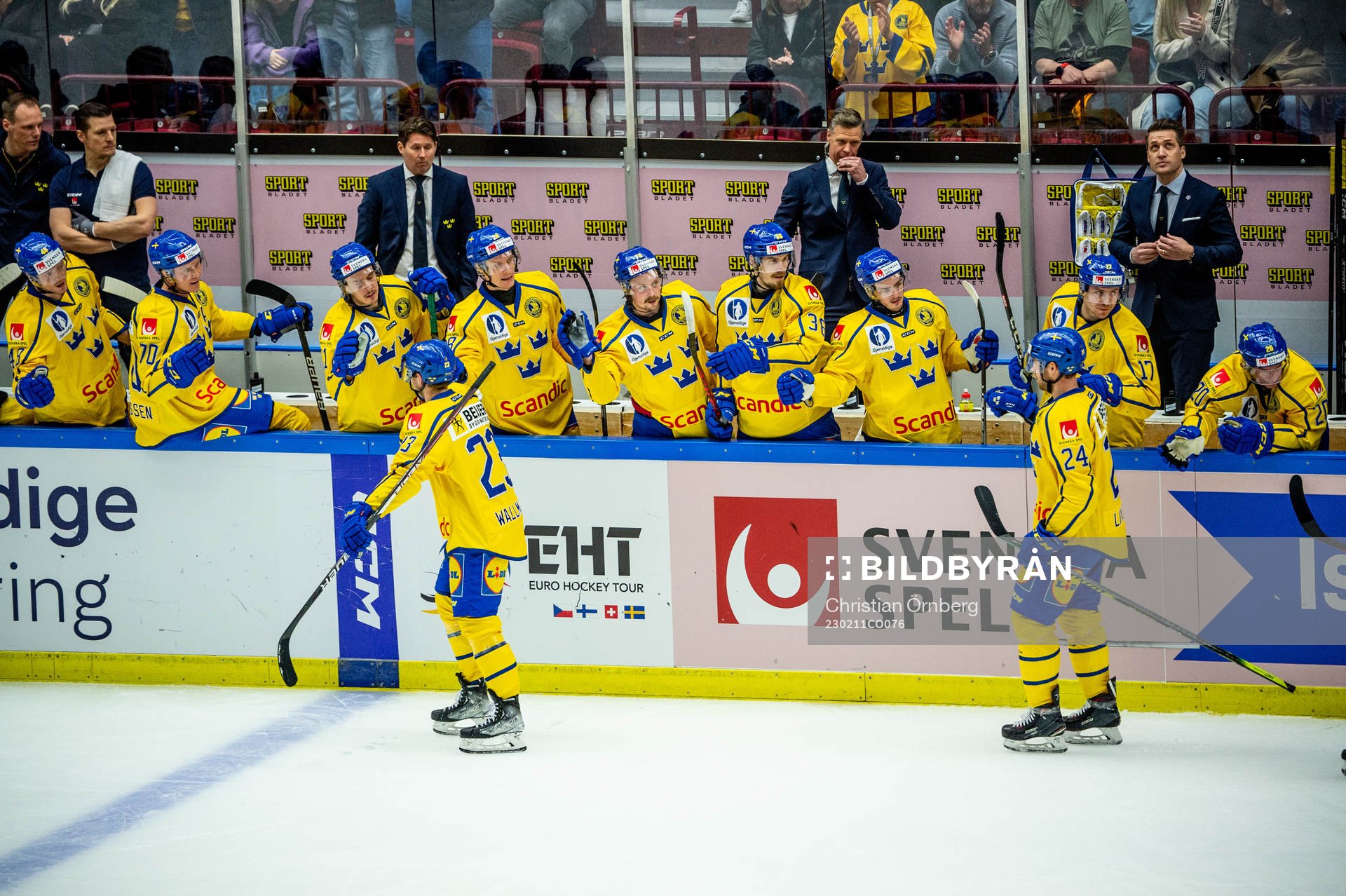 Lucas Wallmark of Sweden celebrates