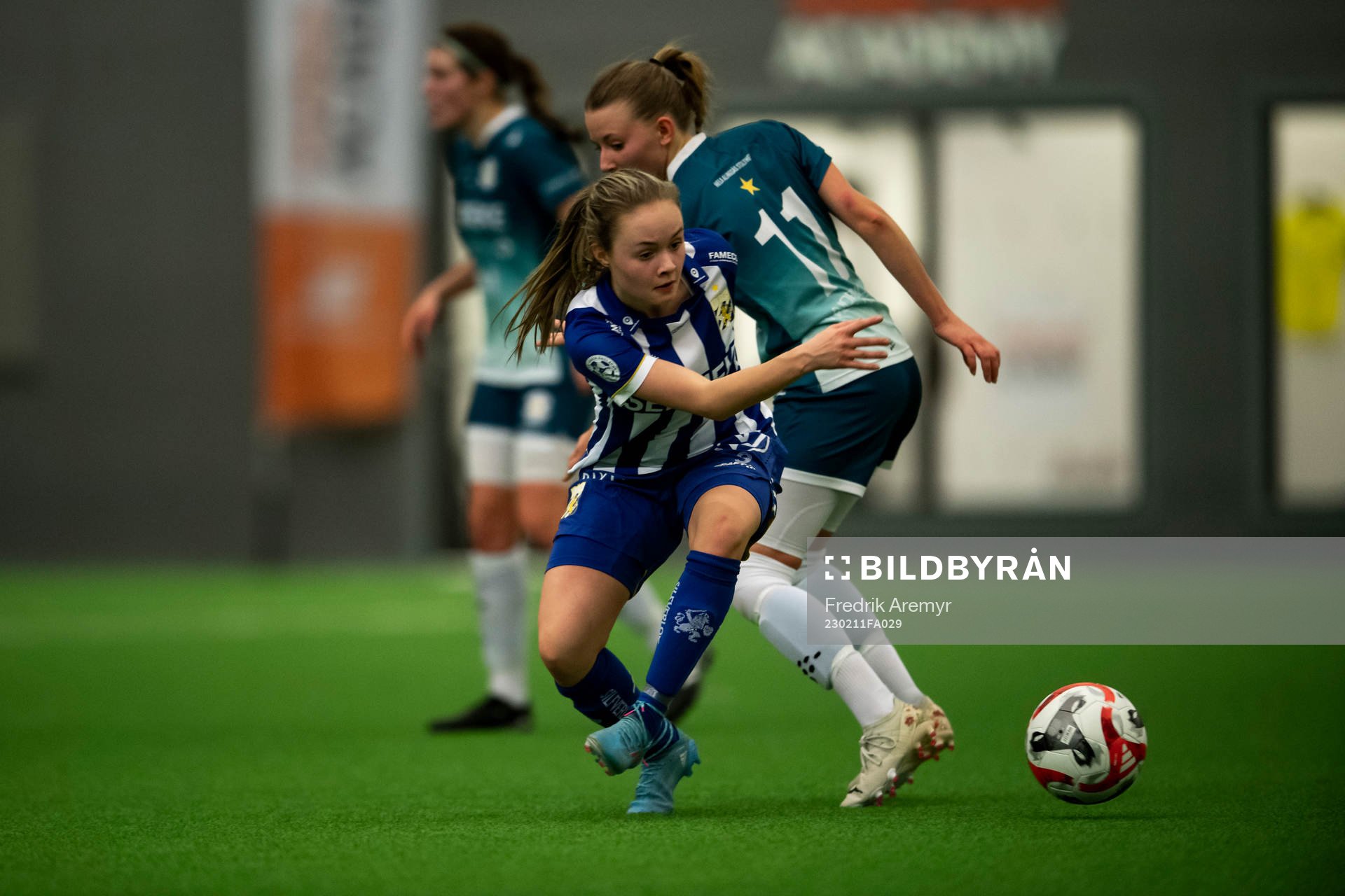 IFK Göteborgs Thilda Gianello under träningsmatchen mellan IFK Göteborg och Alingsås IF den 11 februari 2023 i Göteborg . 
