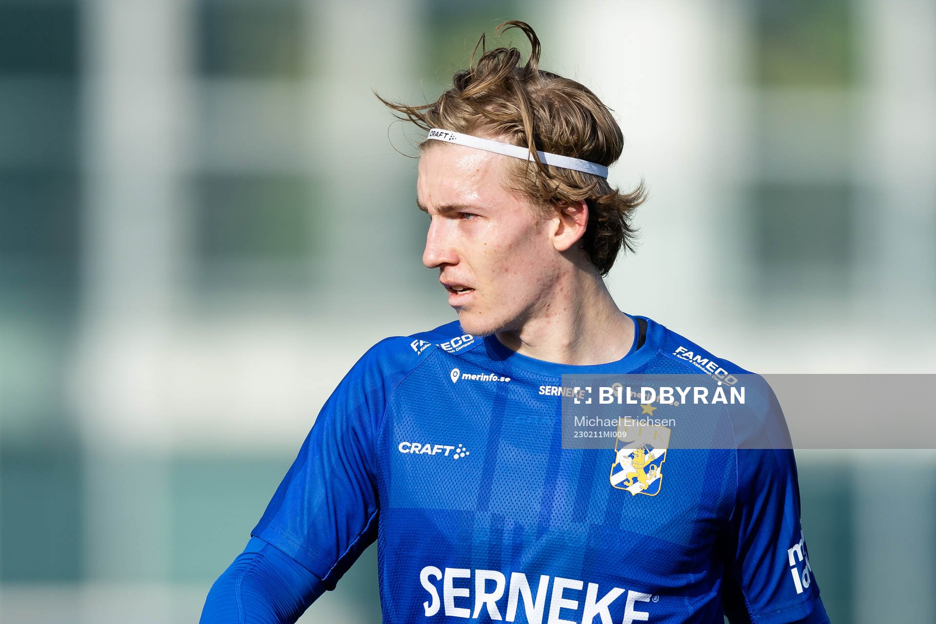 IFK Göteborgs Johan Bångsbo iunder träningsmatchen i