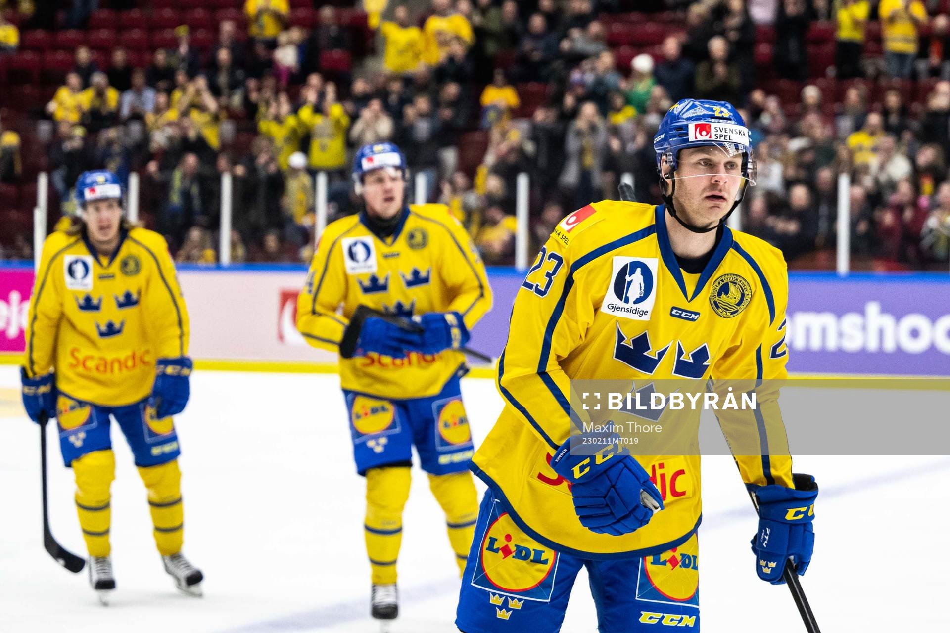Lucas Wallmark of Sweden celebrates the 1-0 goal