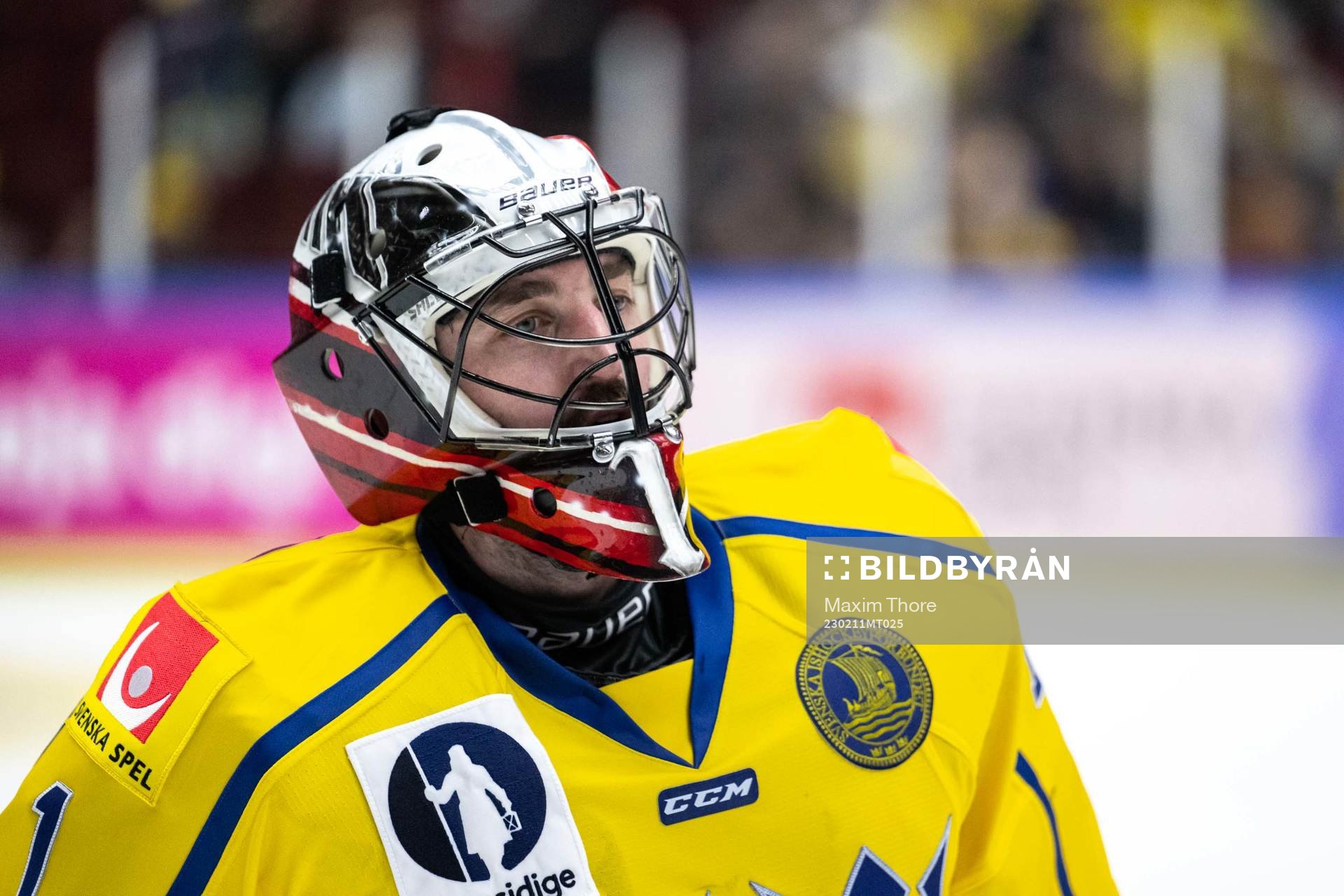 Goalkeeper Jhonas Enroth of Sweden