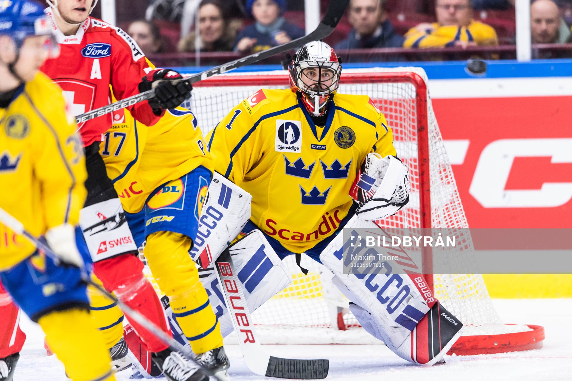 goalkeeper Jhonas Enroth of Sweden