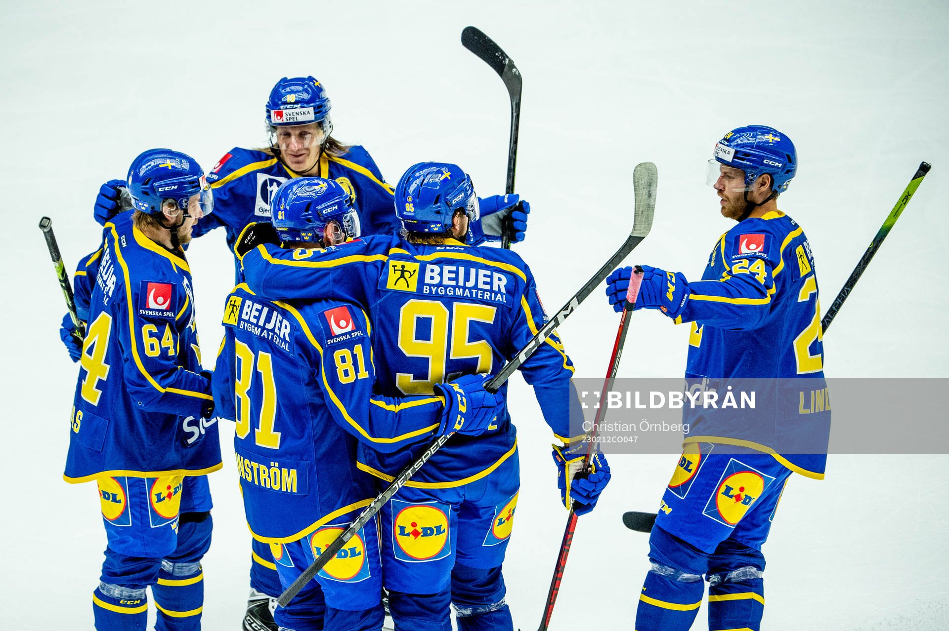 Theodor Lennström of Sweden celebrates 1-0