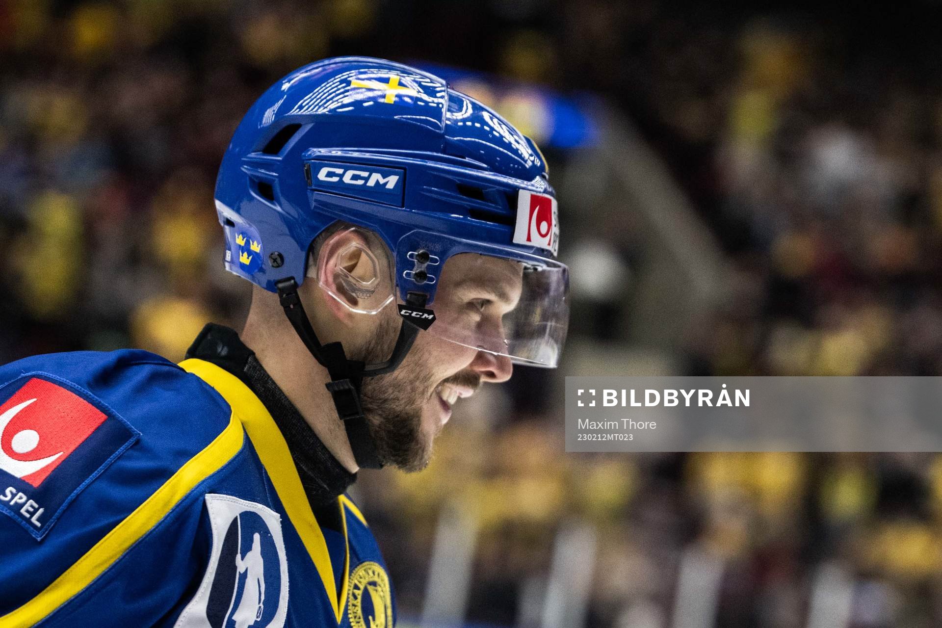 Theodor Lennström of Sweden celebrates the 1-0 goal