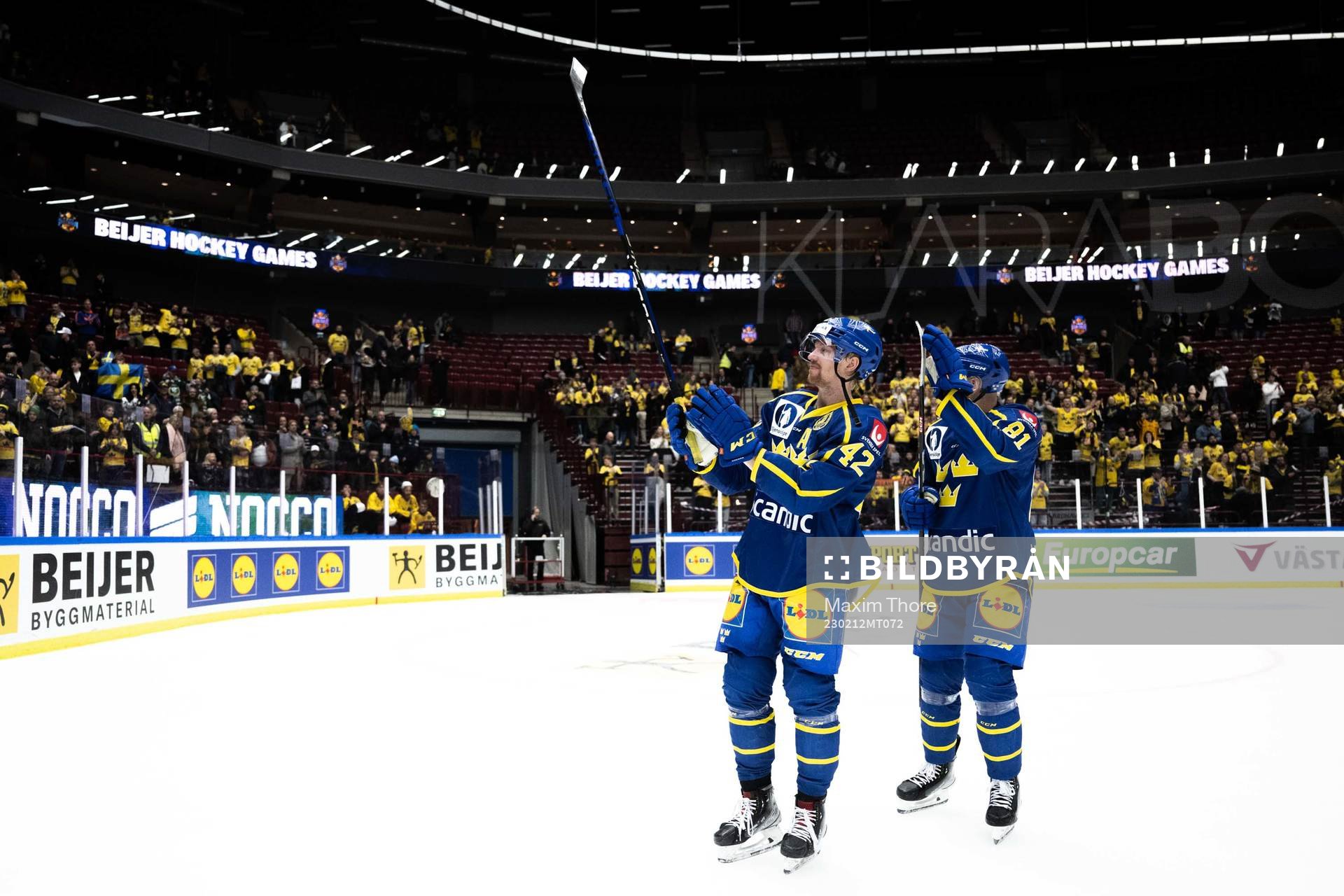 Joakim Nordström and Theodor Lennström of Sweden celebrate