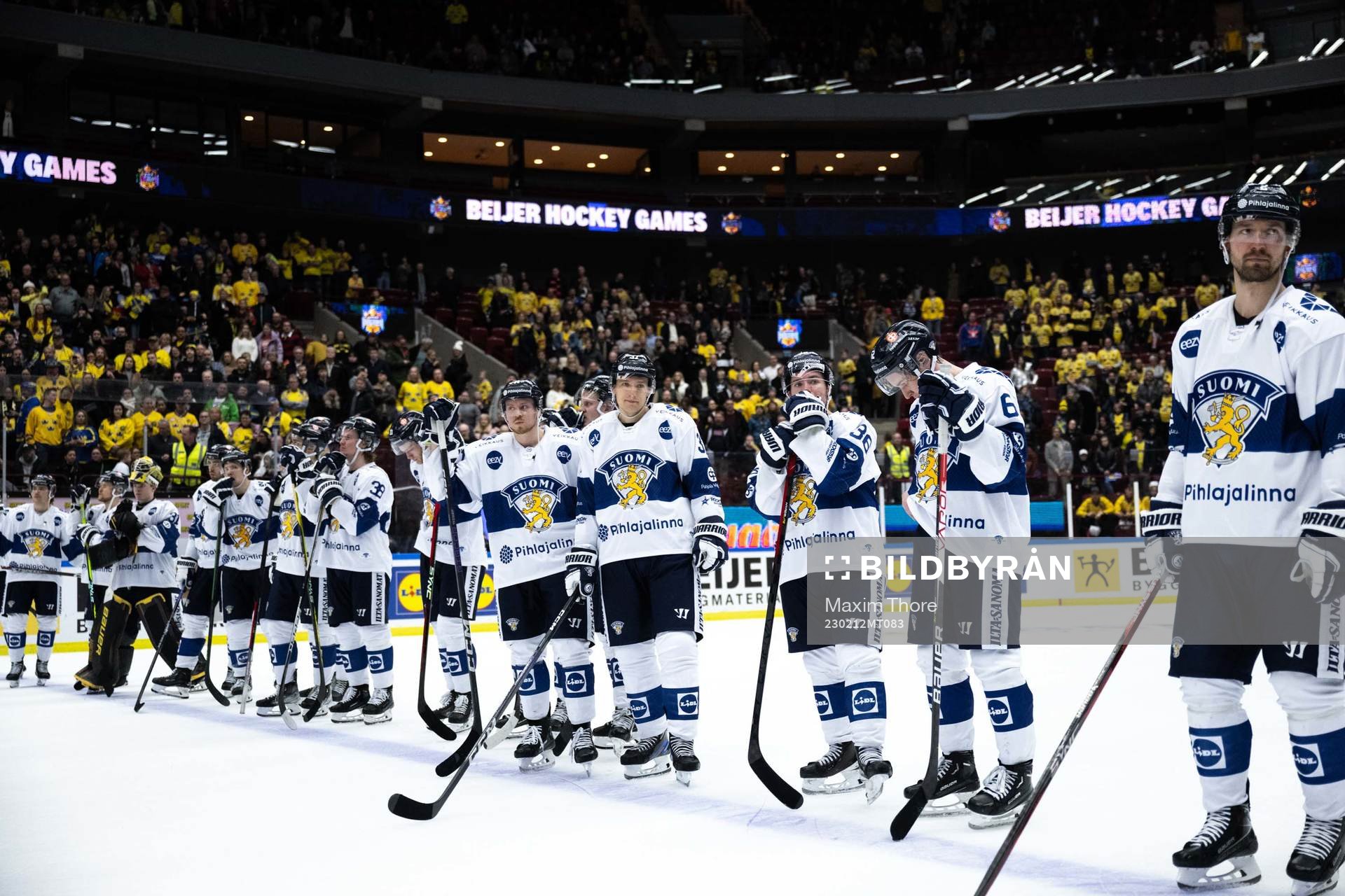Players of Finland look dejected