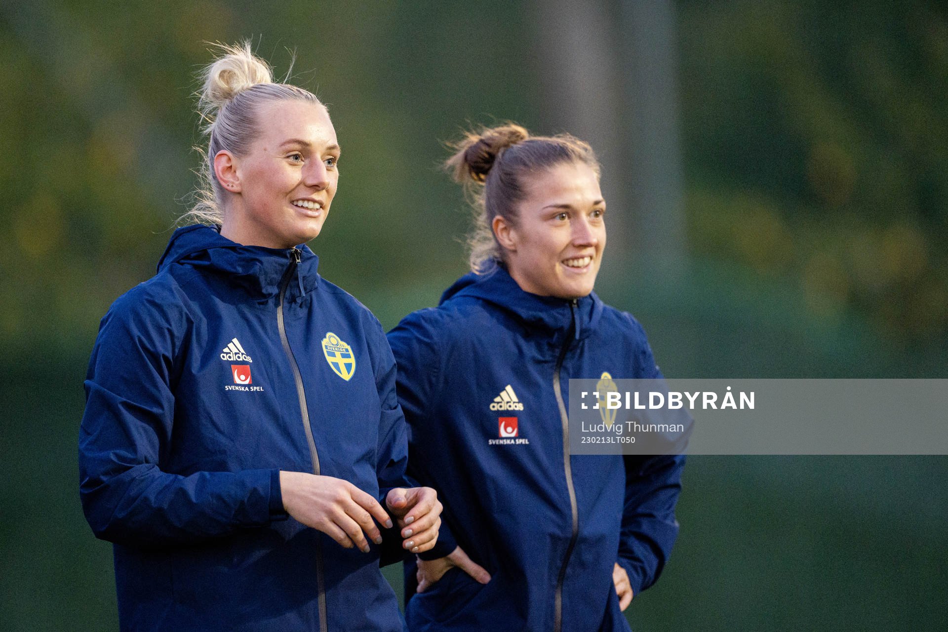 Stina Blackstenius and Filippa Angeldahl of the Swedish