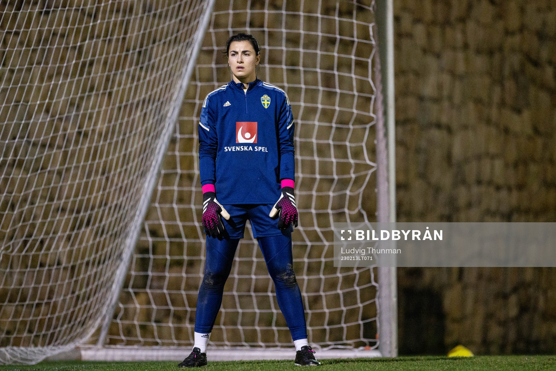 Goalkeeper Zecira Musovic of the Swedish women's national