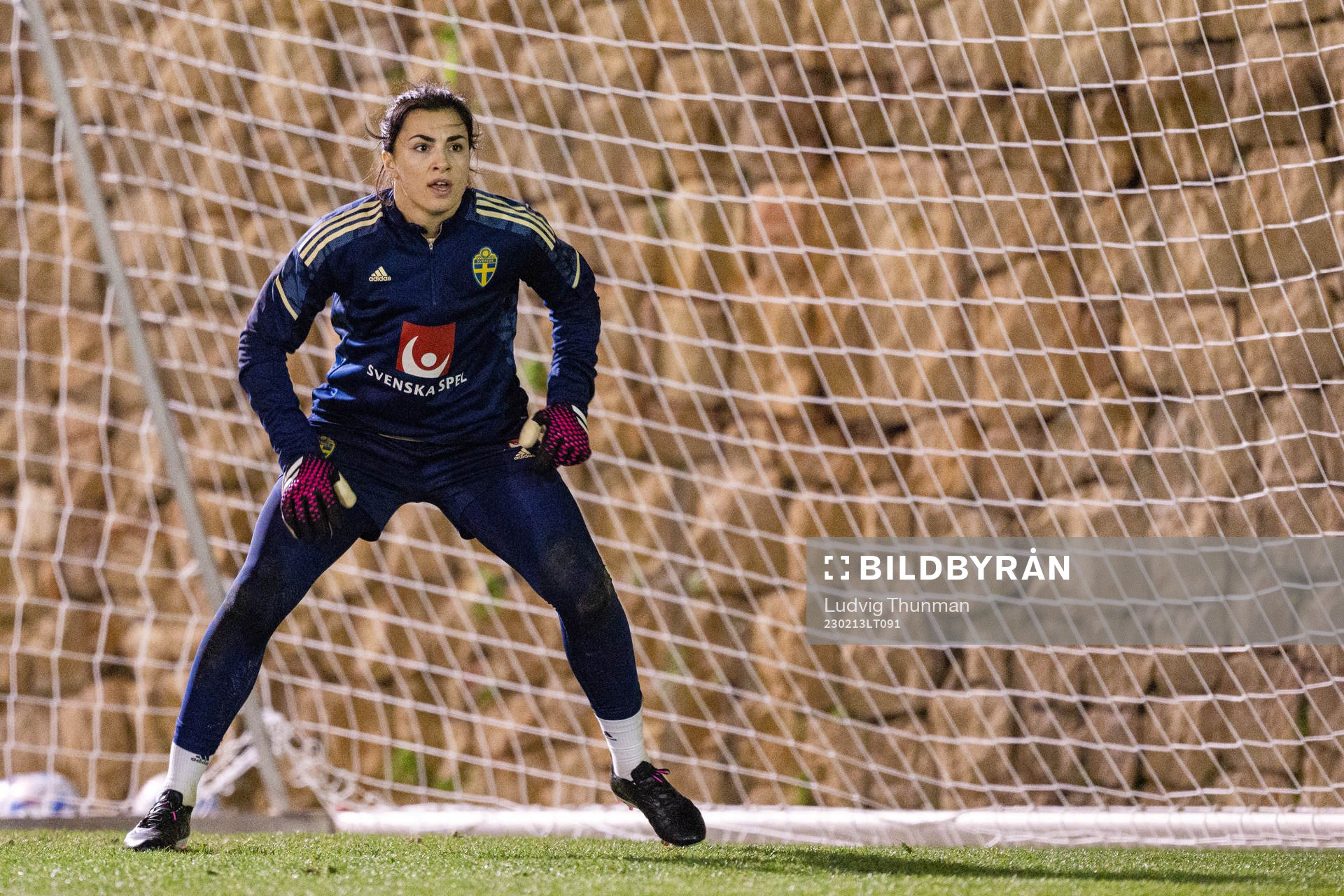 Goalkeeper Zecira Musovic of the Swedish women's national