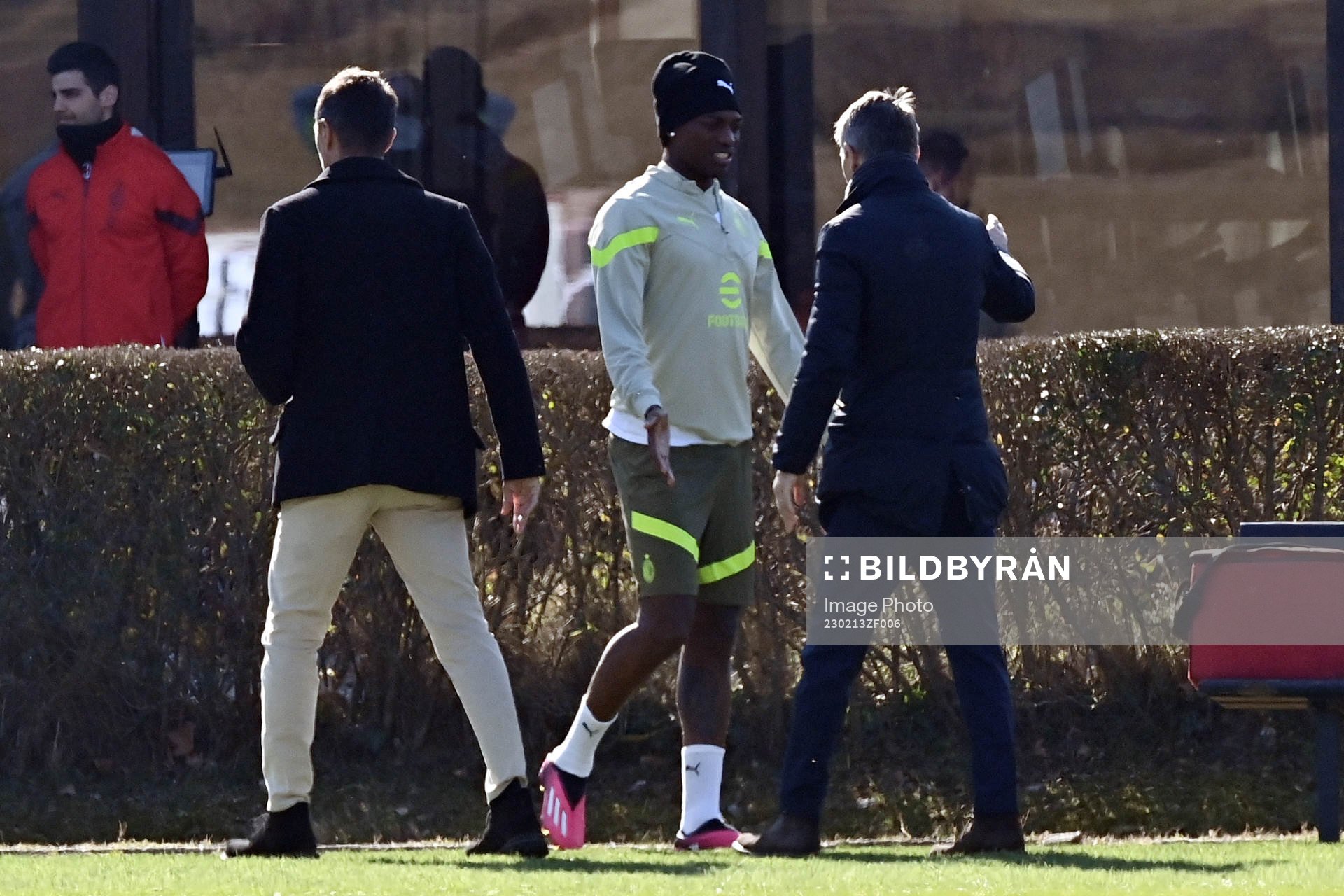 Paolo Maldini, Rafael Leao and Frederic Massara