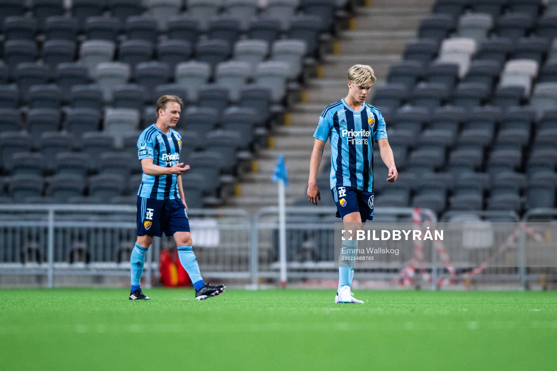 Djurgårdens Elliot Käck och Lucas Bergvall deppar