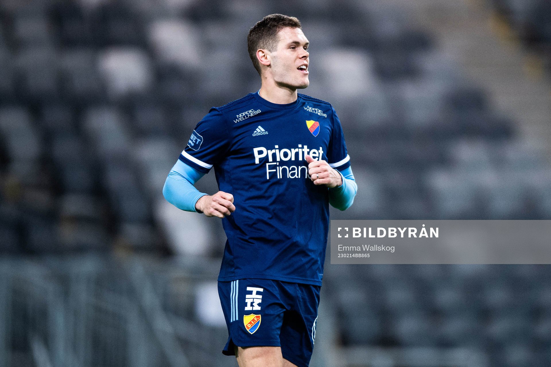 Djurgårdens Jacob Bergström inför träningsmatchen i fotboll mellan Djurgården och Värnamo den 14 februari 2023 i Stockholm. 