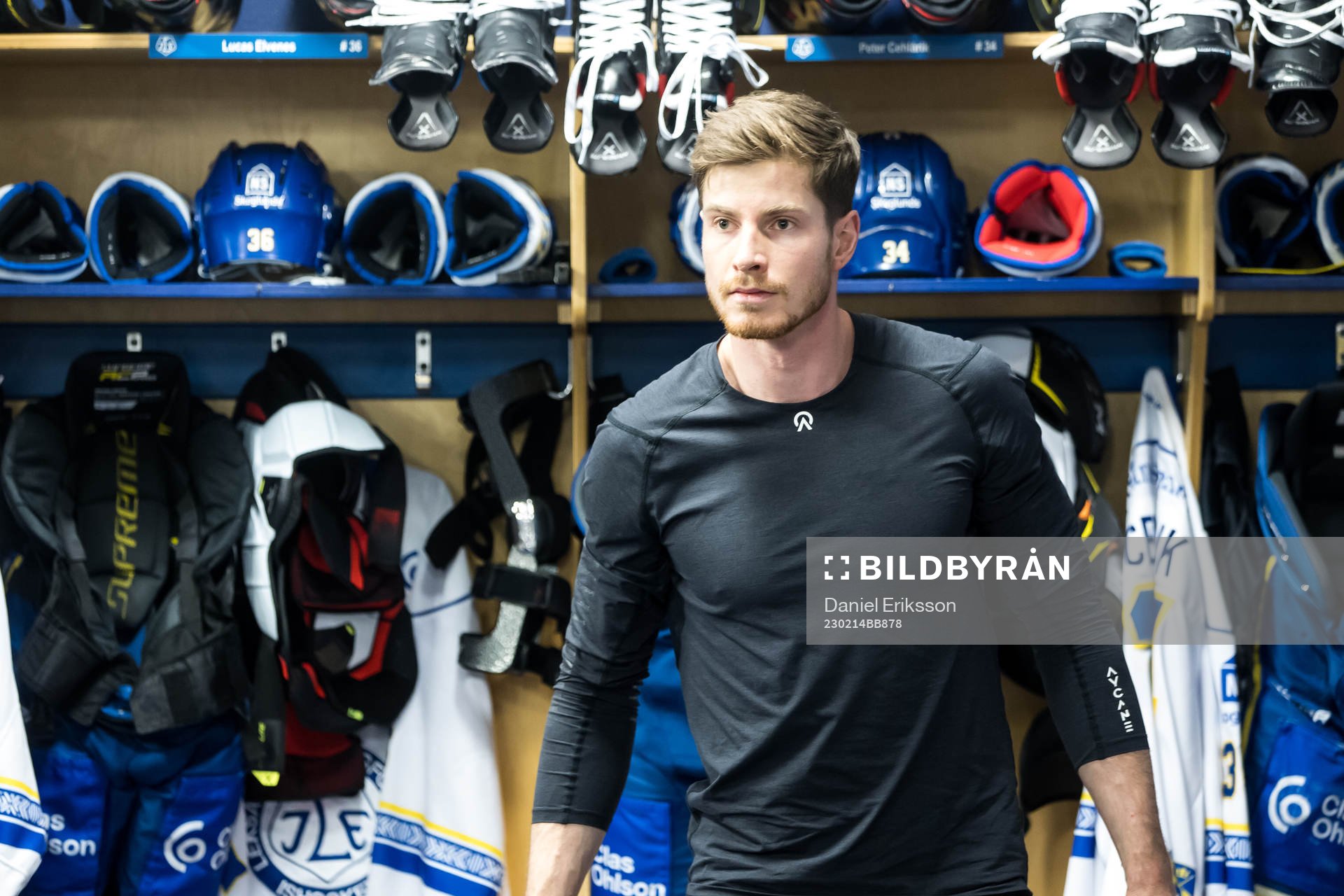 Leksands Peter Cehlarik innan ishockeymatchen i SHL mellan