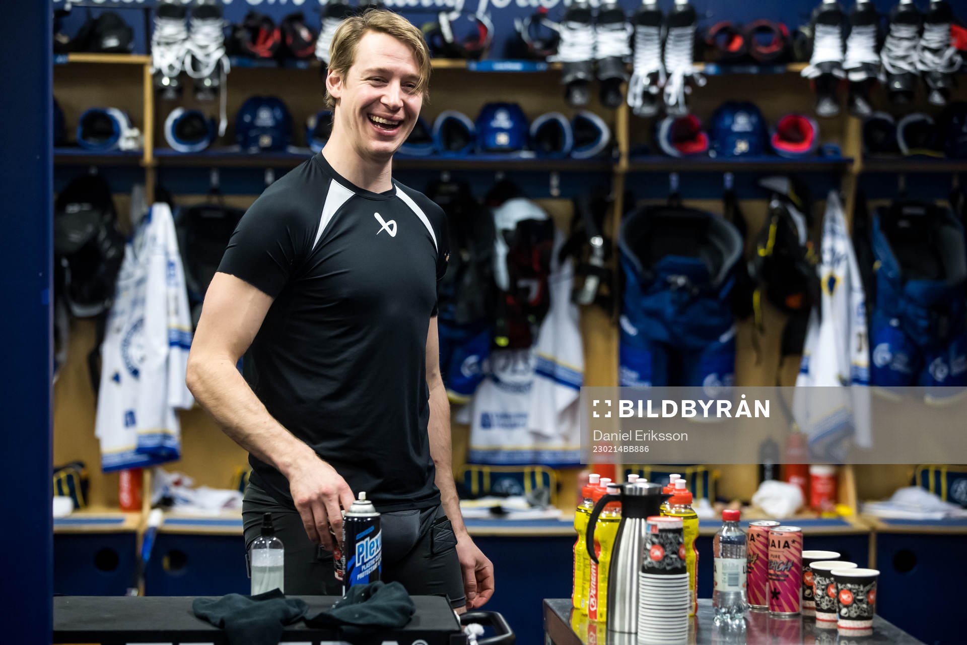 Leksands Carter Ashton innan ishockeymatchen i SHL mellan
