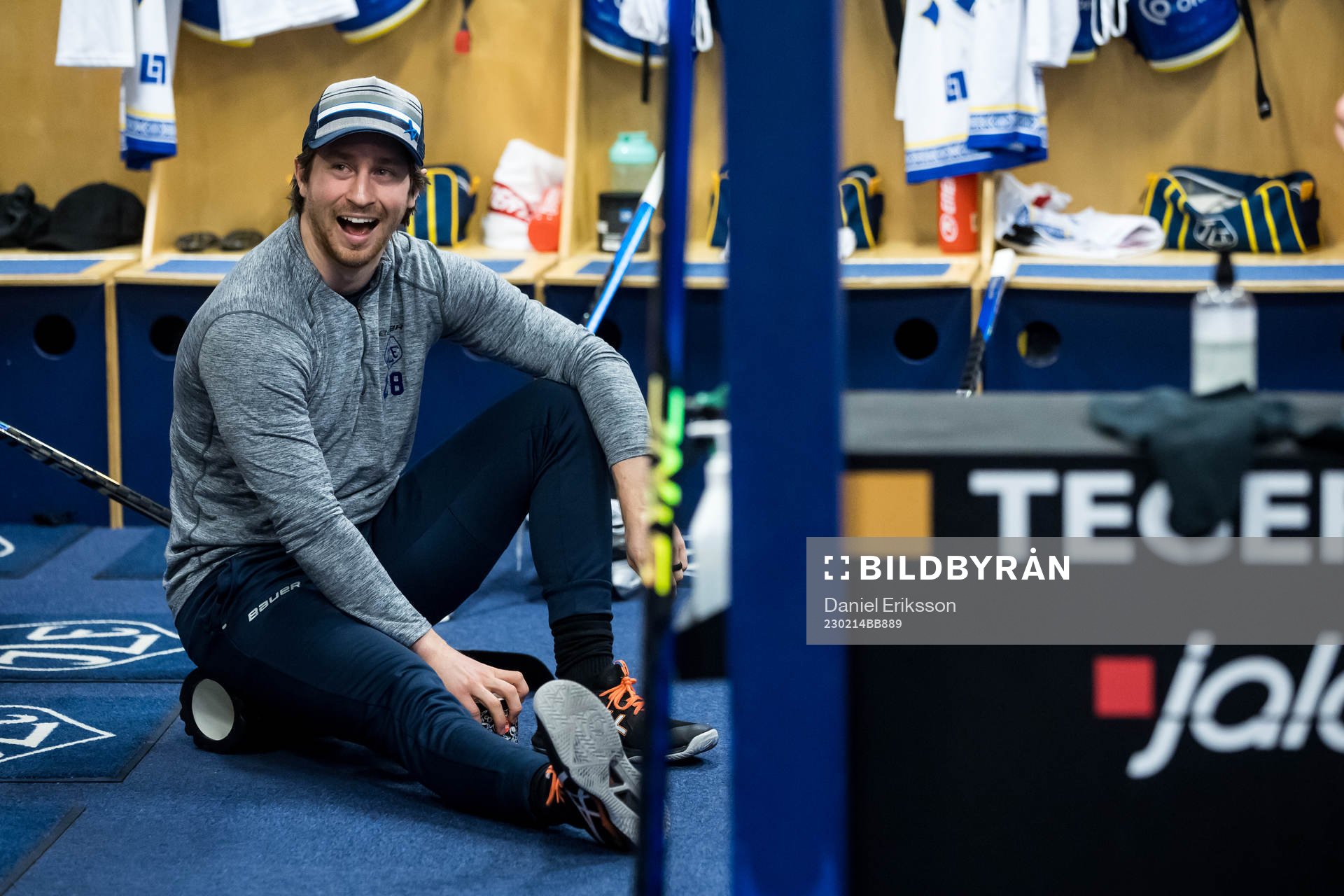 Leksands Justin Glenn Kloos innan ishockeymatchen i SHL