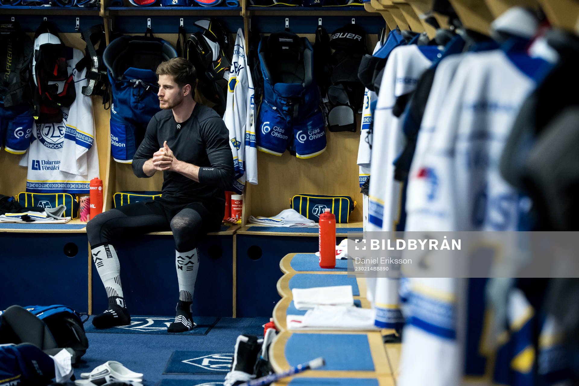 Leksands Peter Cehlarik innan ishockeymatchen i SHL mellan