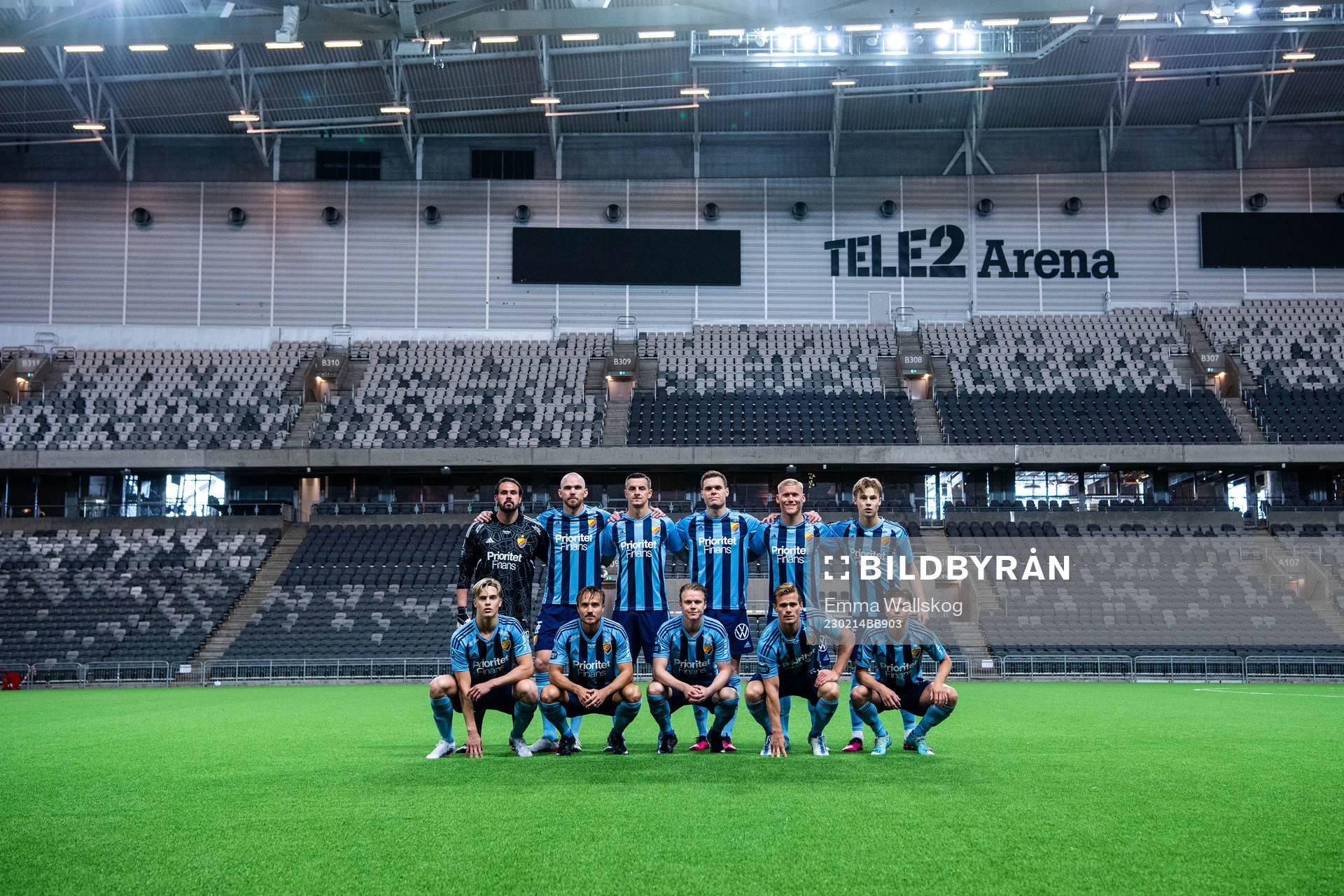 Djurgårdens startelva, fr. v. målvakt Tommi Vaiho, Marcus
