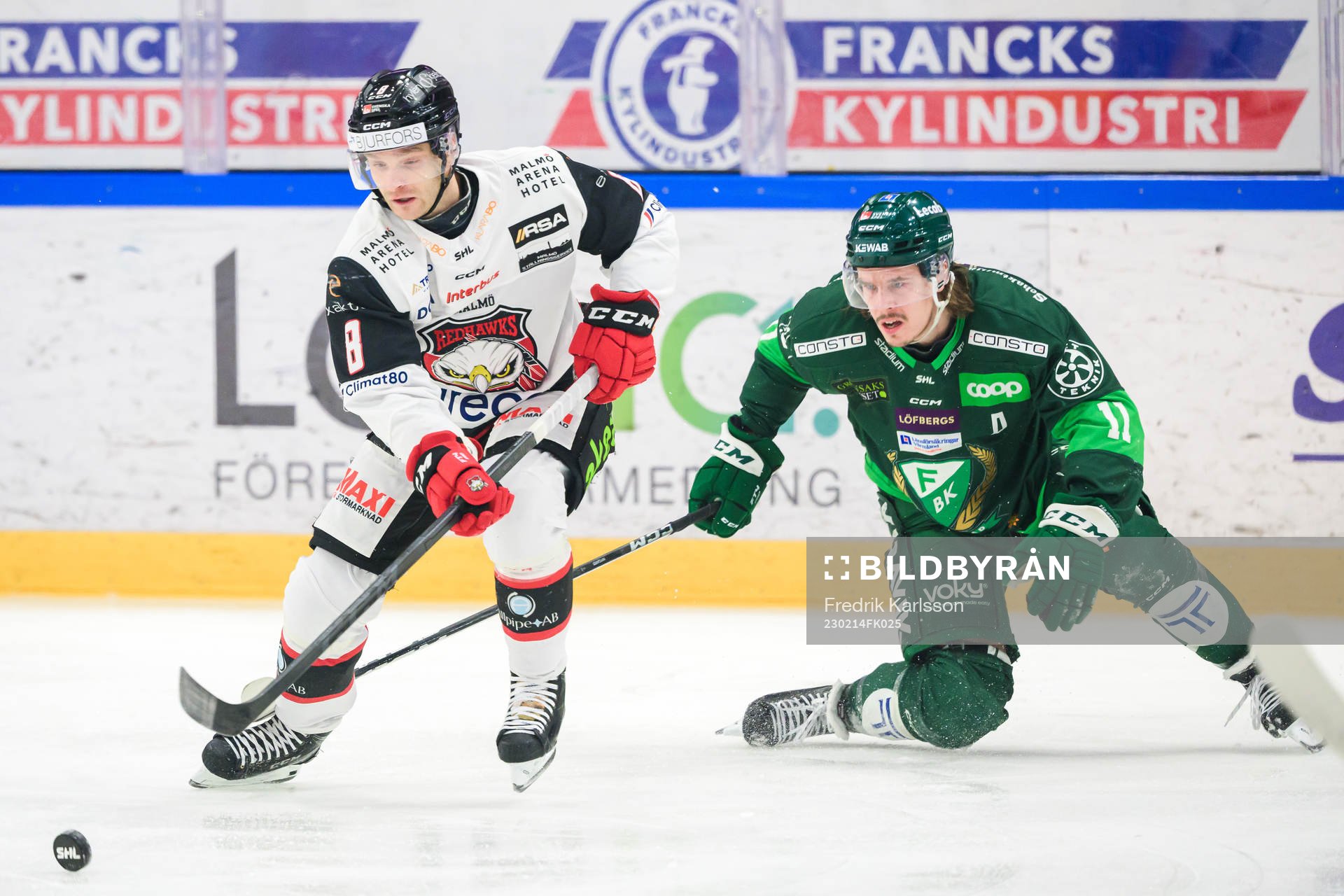 Malmö Redhawks Johan Olofsson och Färjestads Joakim