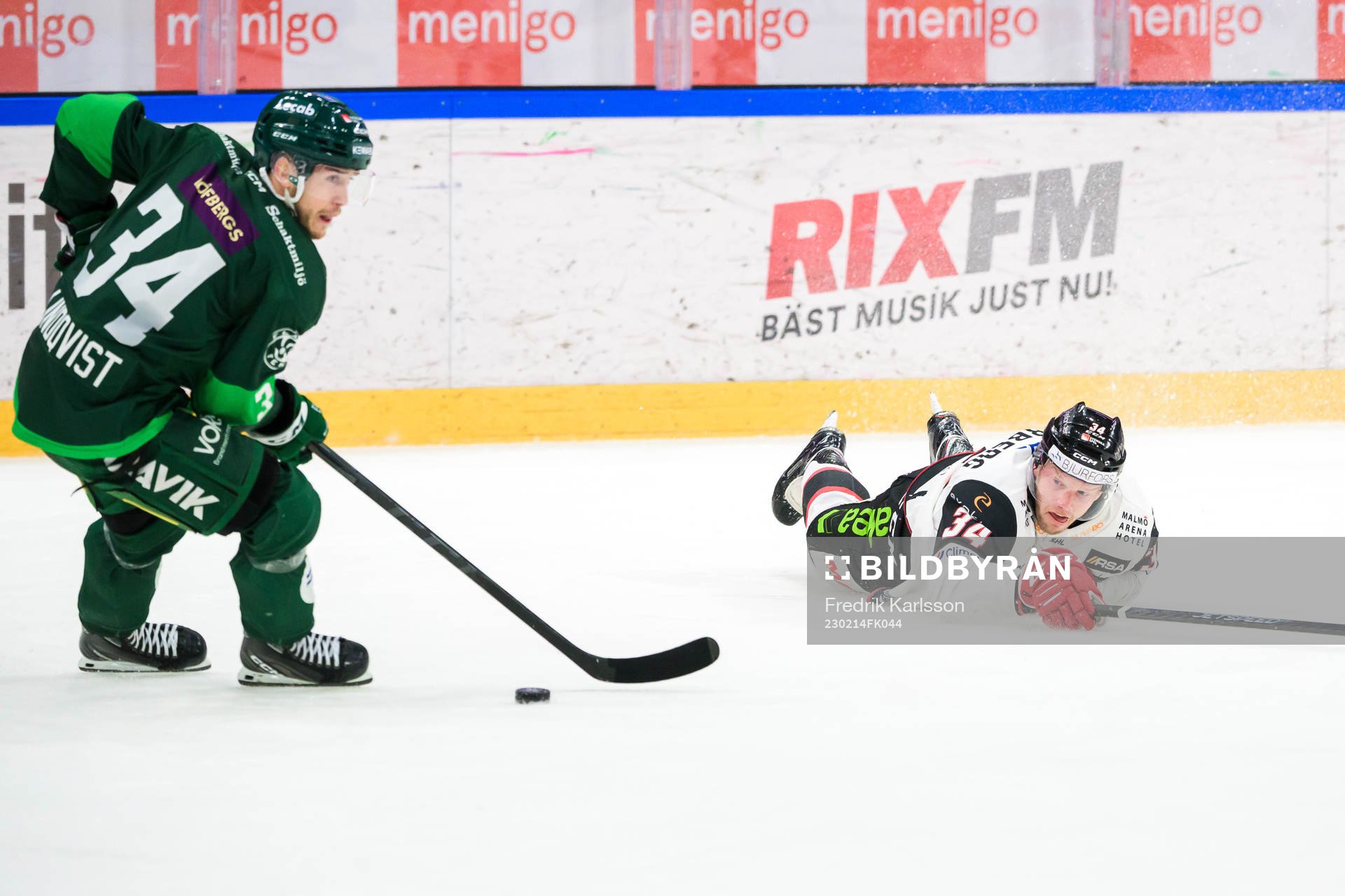 Färjestads Michael Lindqvist och Malmö Redhawks Carl