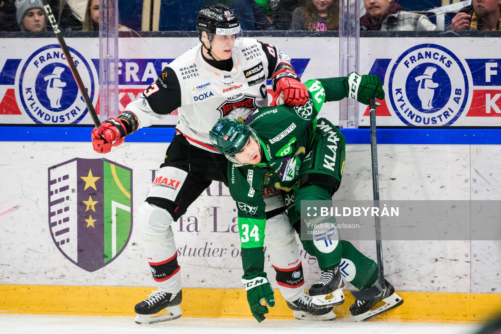 Malmö Redhawks Fredrik Händemark och Färjestads Michael