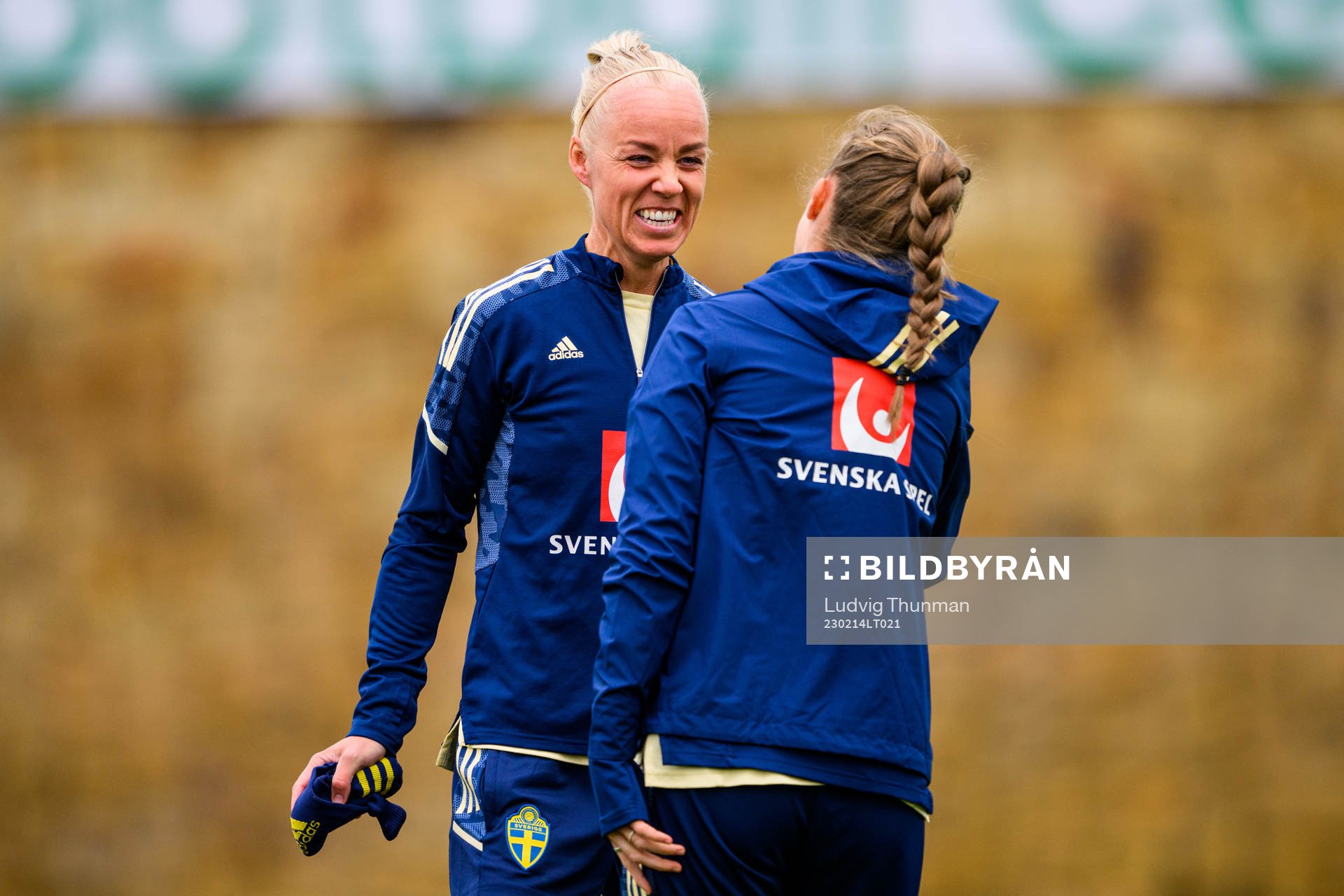 Caroline Seger and Filippa Angeldahl of the Swedish women's
