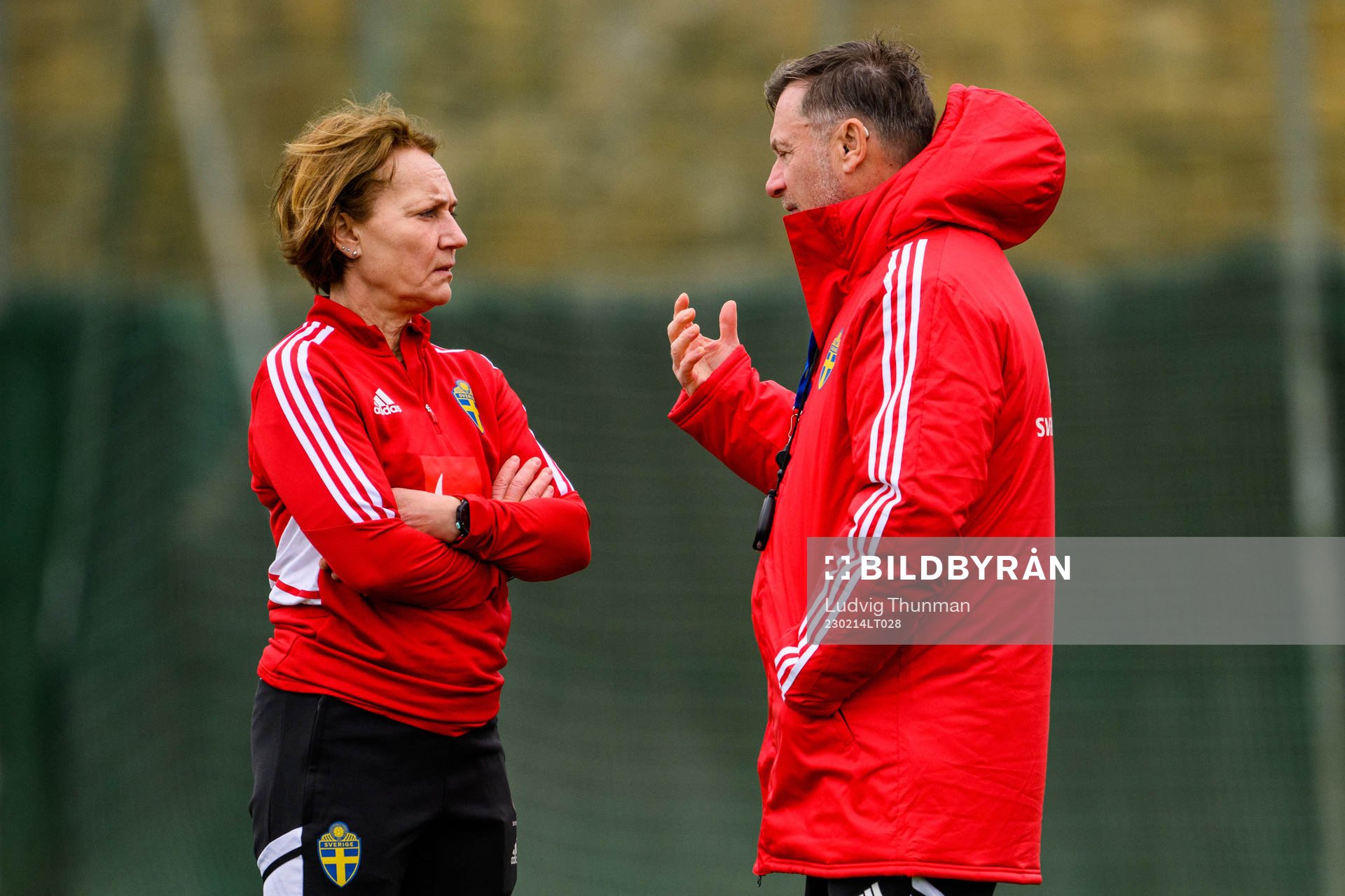 Physiotherapist Annica Näsmark and head coach Peter