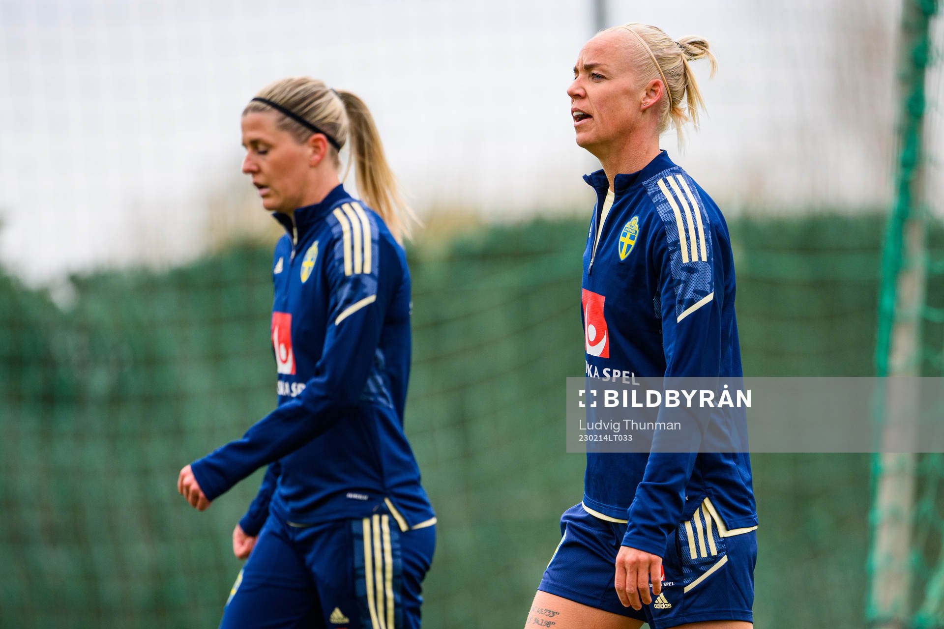 Olivia Schough and Caroline Seger of the Swedish women's