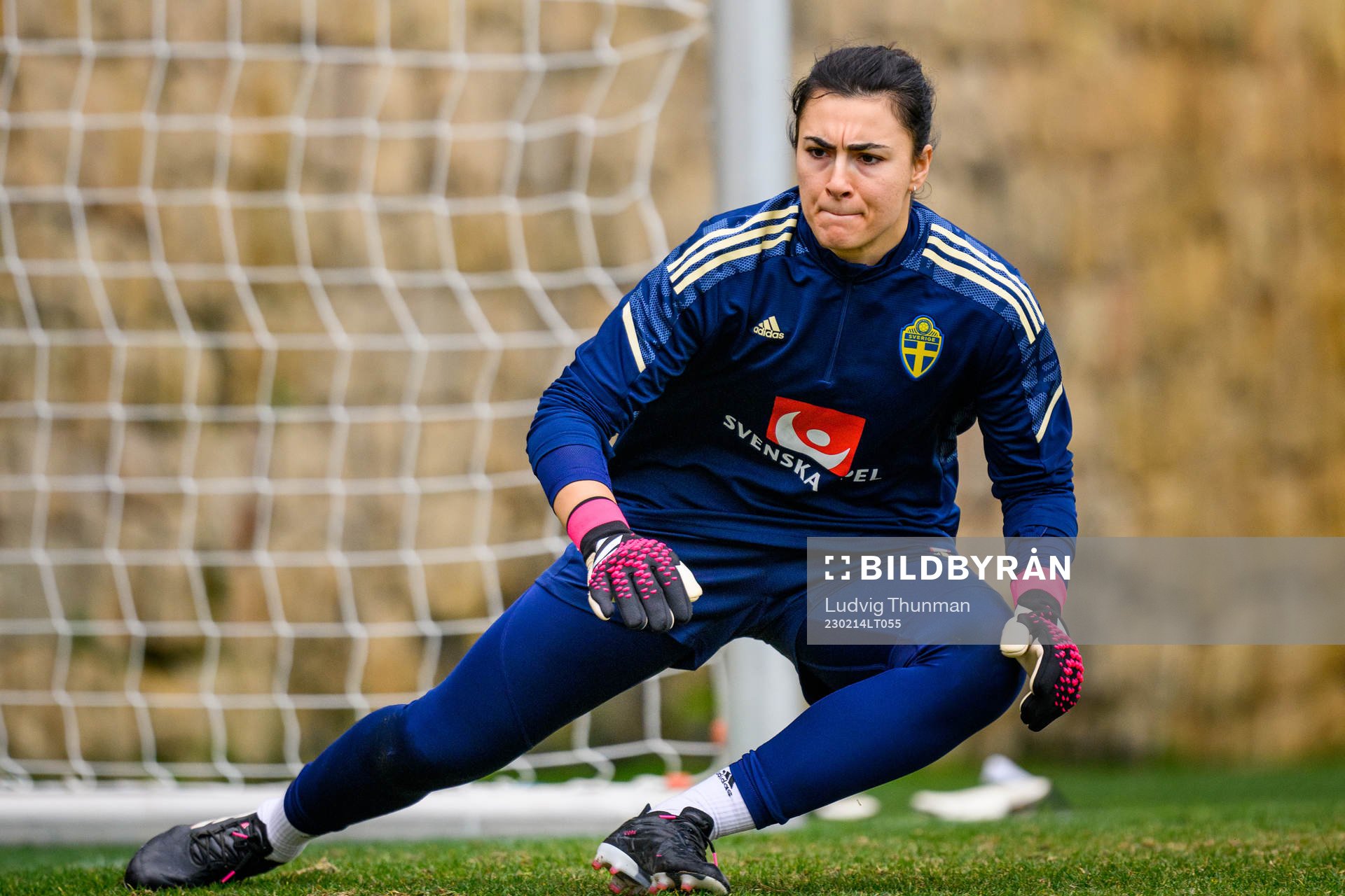 Goalkeeper Zecira Musovic of the Swedish women's national
