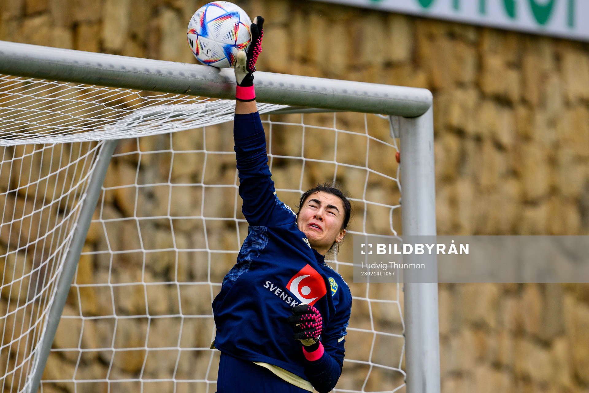 Goalkeeper Zecira Musovic of the Swedish women's national