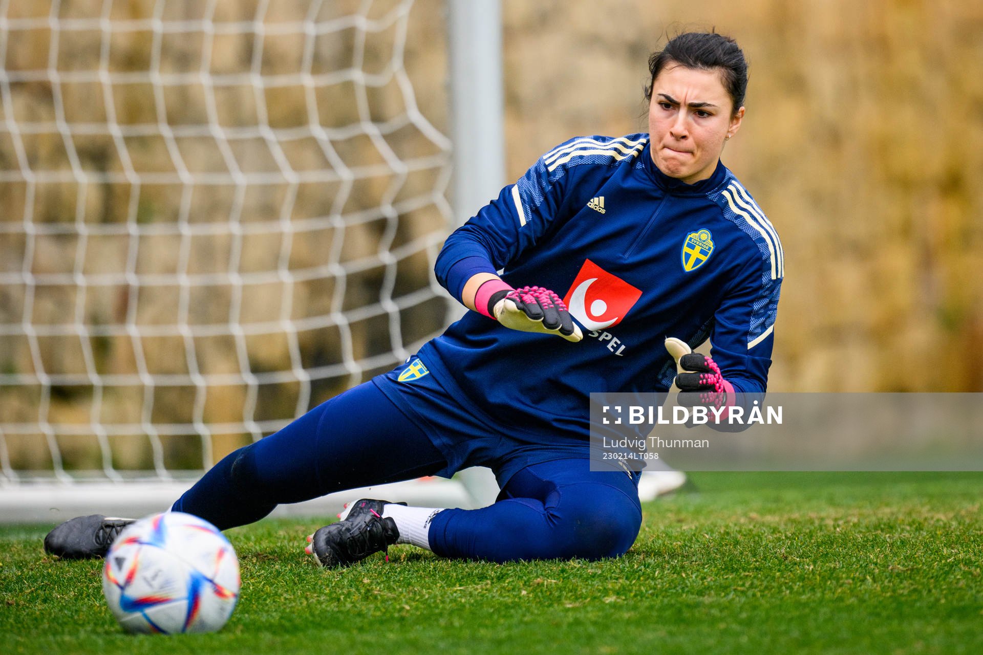 Goalkeeper Zecira Musovic of the Swedish women's national