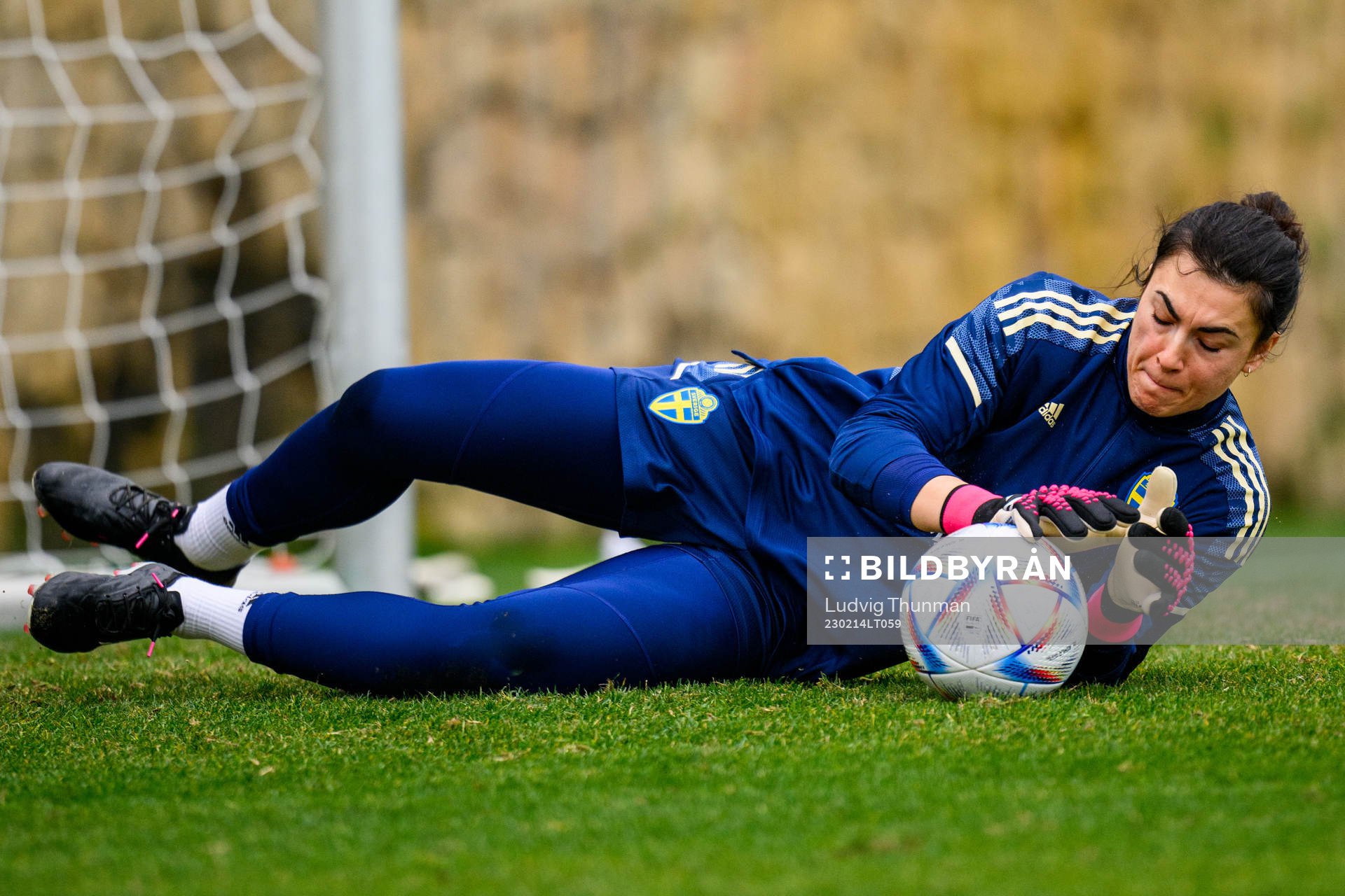 Goalkeeper Zecira Musovic of the Swedish women's national