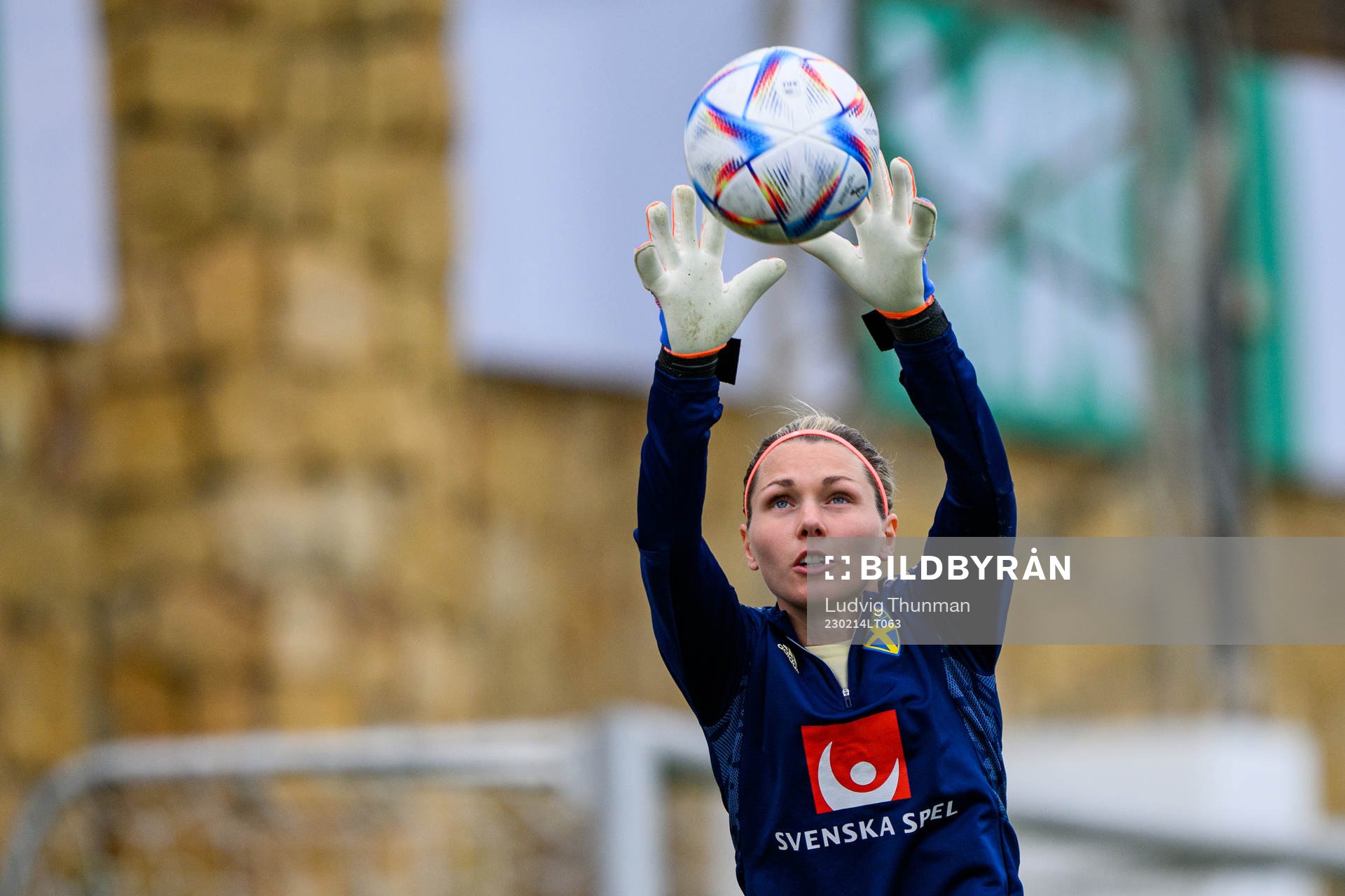 Goalkeeper Jennifer Falk of the Swedish women's national