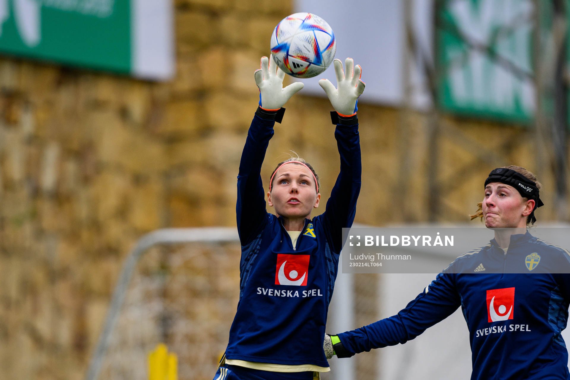 Goalkeeper Jennifer Falk of the Swedish women's national