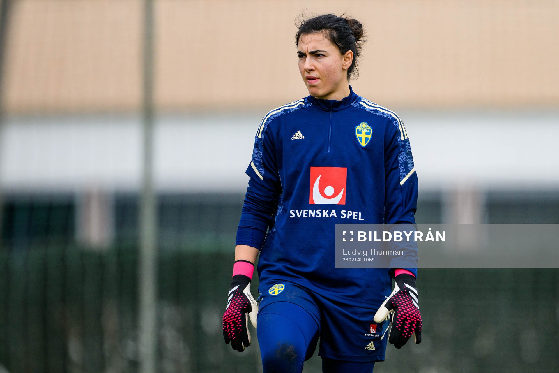 Goalkeeper Zecira Musovic of the Swedish women's national