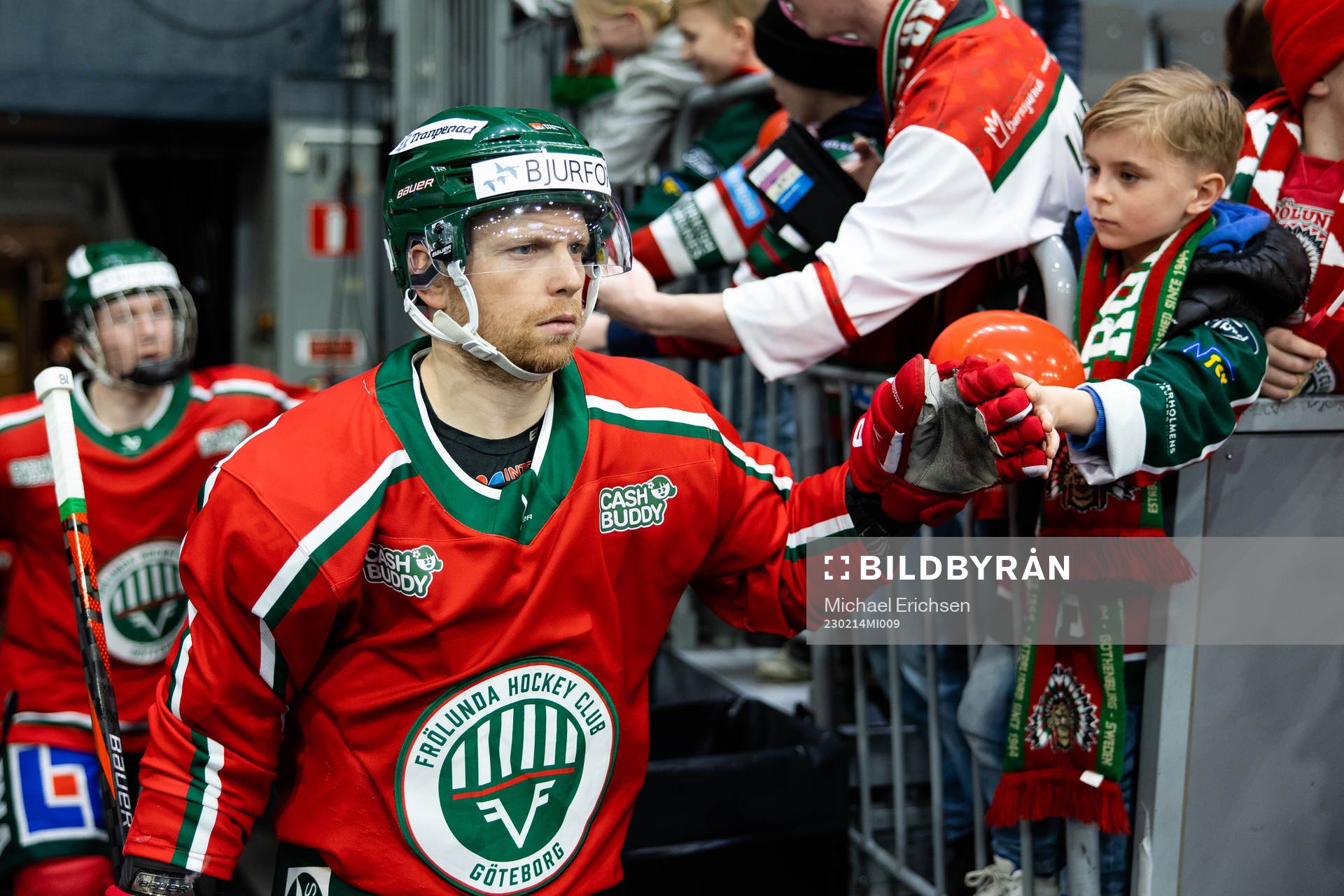 Frölundas Ryan Lasch innan ishockeymatchen i SHL mellan