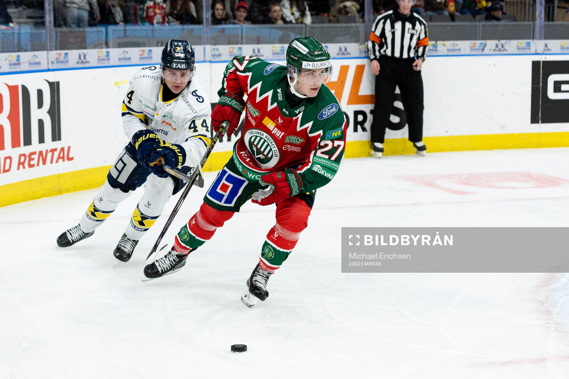 HV71s Emil Andrae och Frölundas Jere Innala