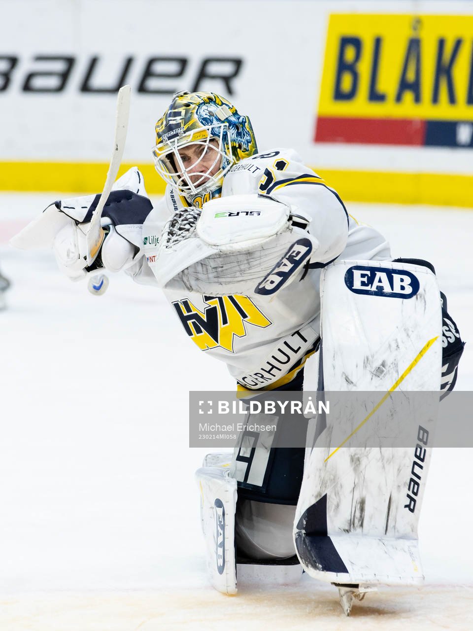 HV71s målvakt Joni Ortio  jublar