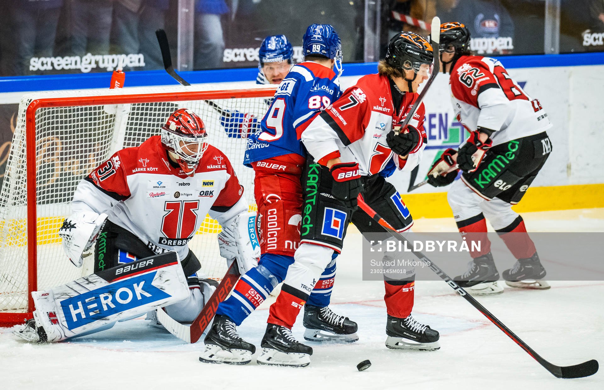 Örebros målvakt Jonas Arntzen och Marcus Hardegård mot