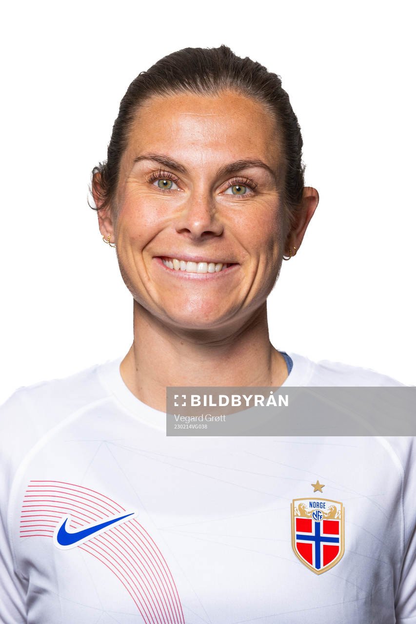 Emilie Bosshard Haavi of the Norwegian women's national football team poses for a portrait on February 14, 2023 in Angers.