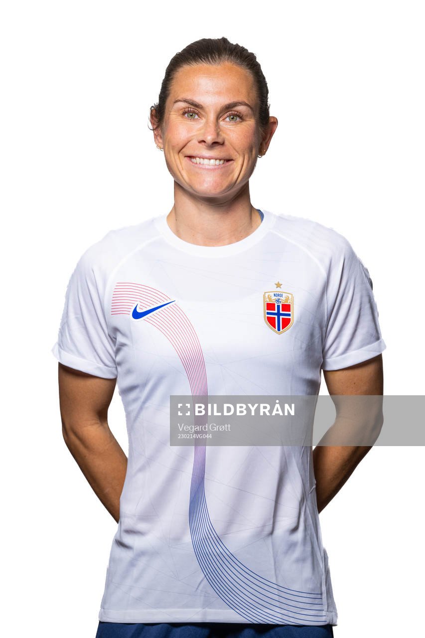 Emilie Bosshard Haavi of the Norwegian women's national football team poses for a portrait on February 14, 2023 in Angers.