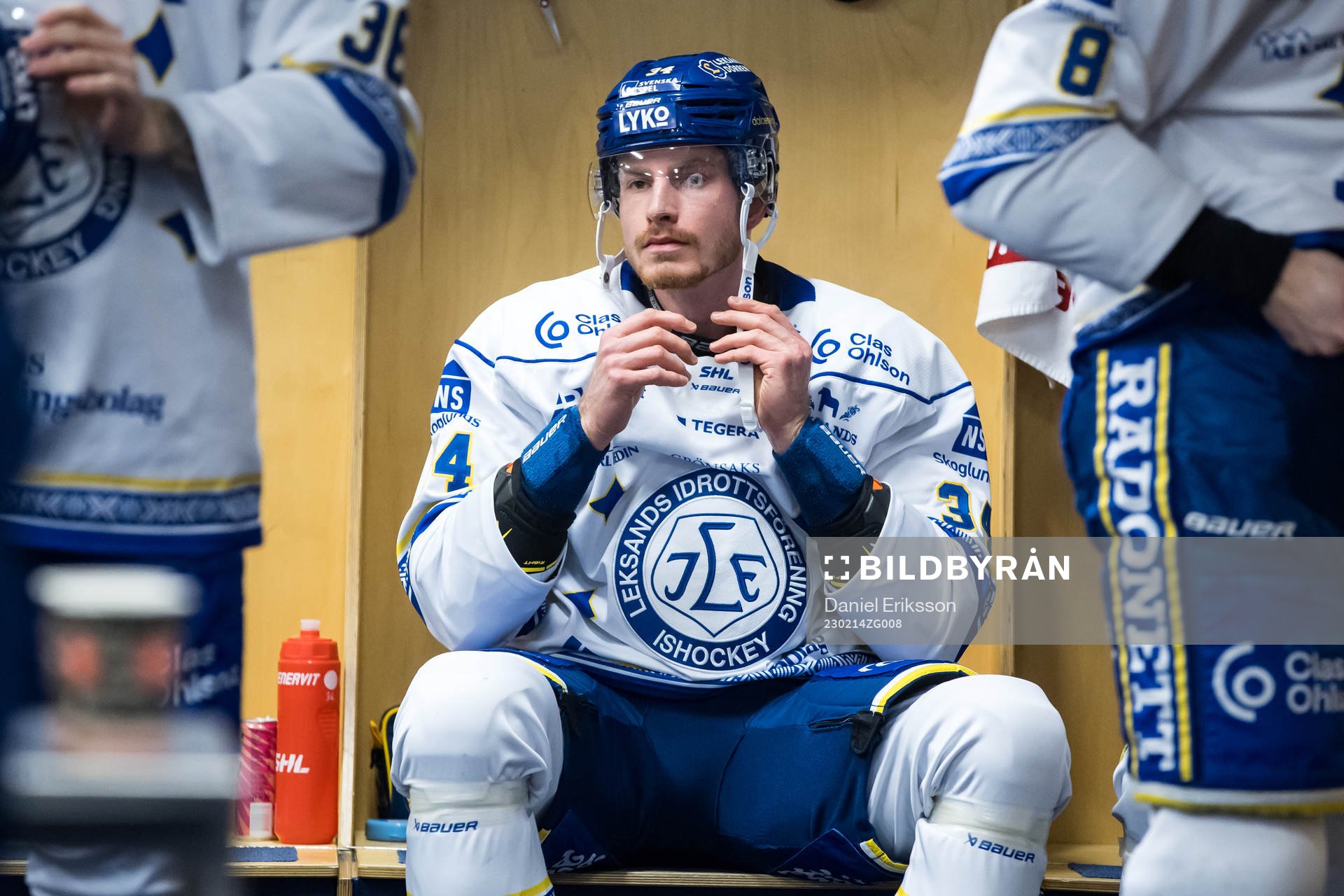 Leksands Peter Cehlarik  innan ishockeymatchen i SHL mellan