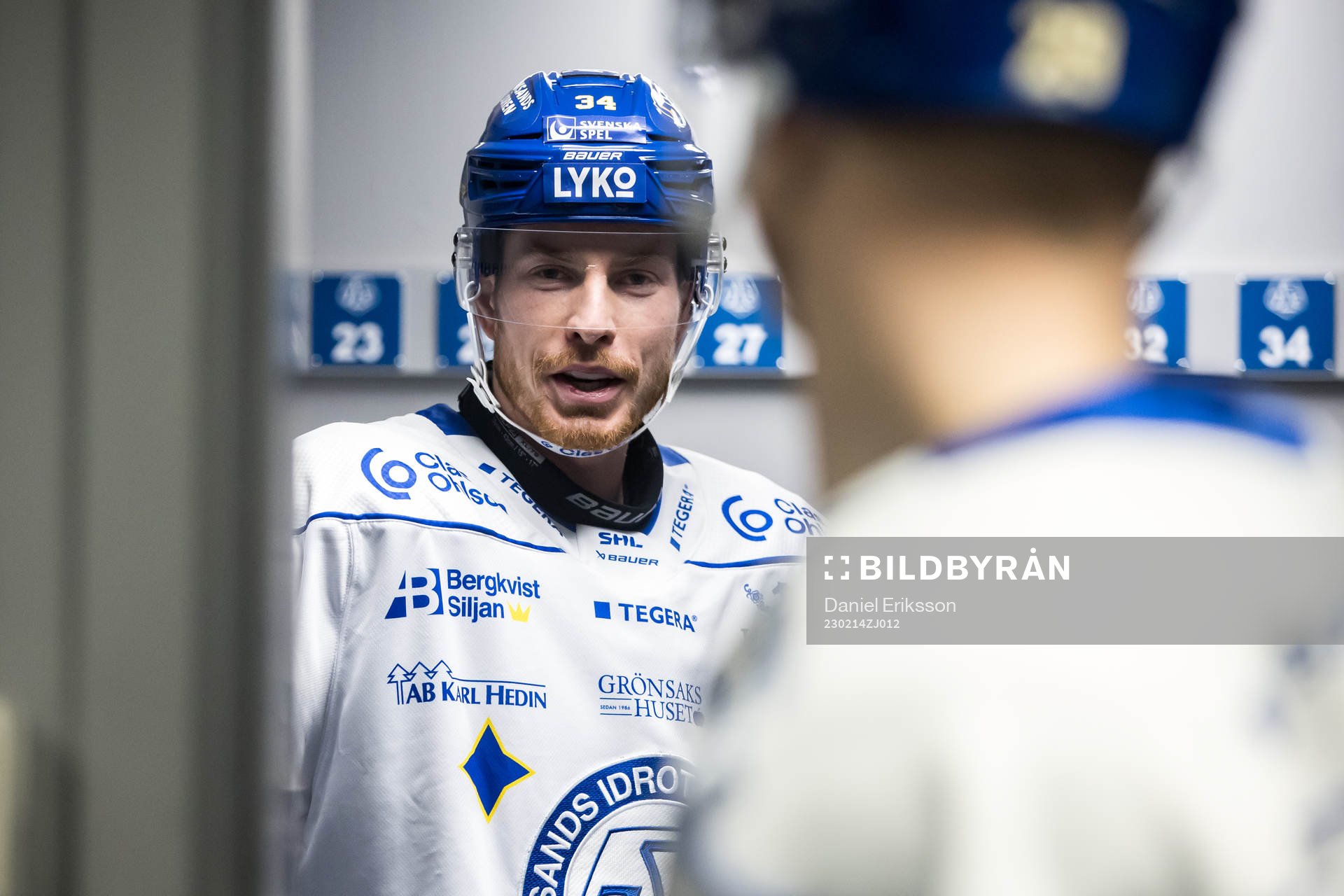 Leksands Peter Cehlarik  innan ishockeymatchen i SHL mellan