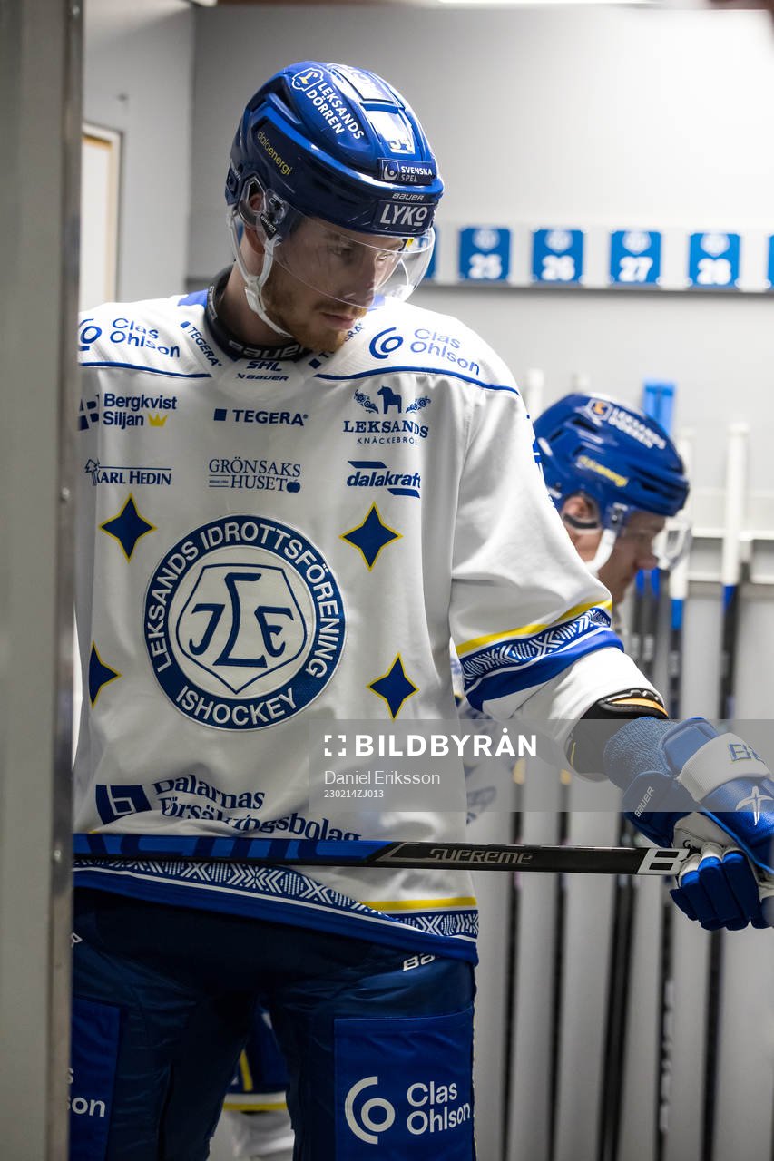 Leksands Peter Cehlarik  innan ishockeymatchen i SHL mellan