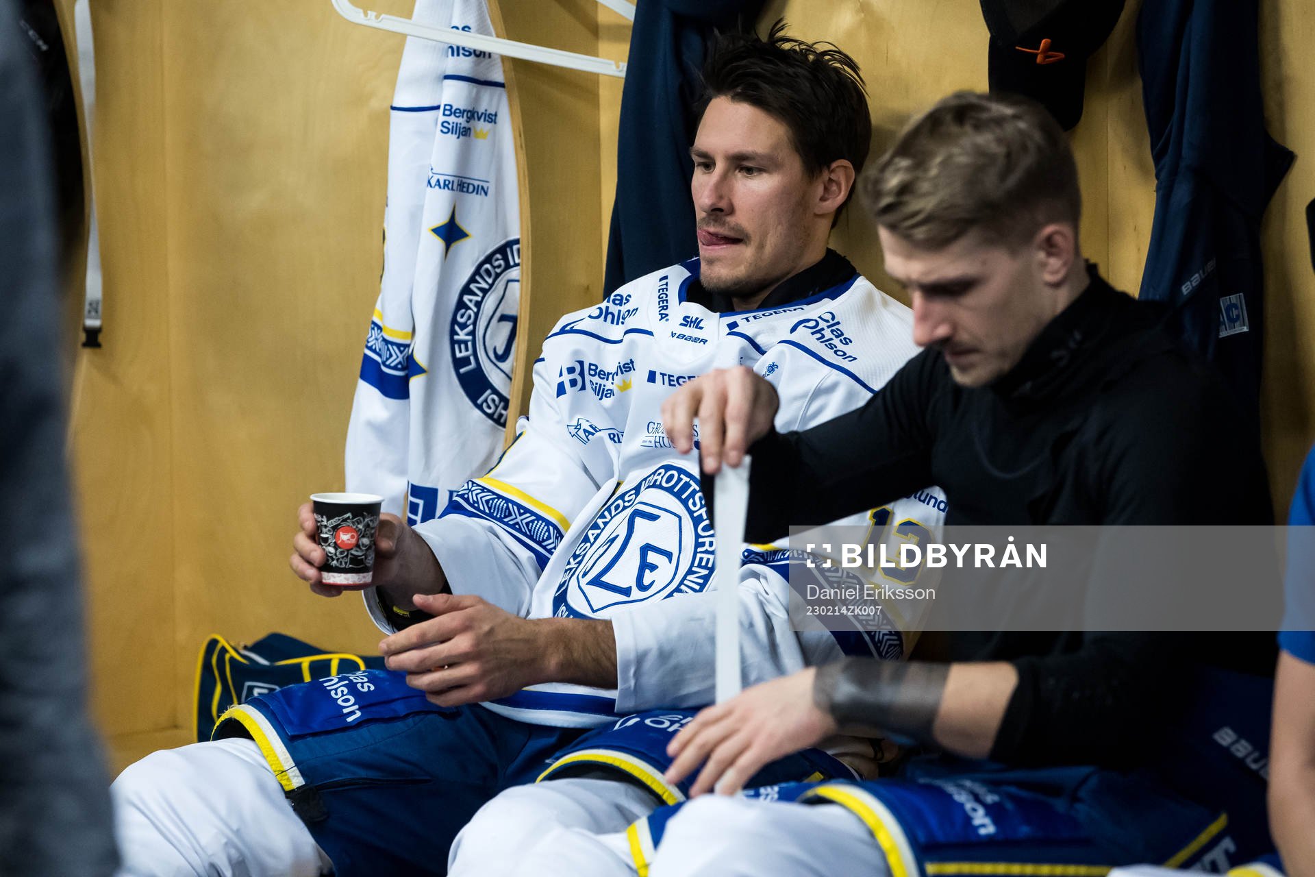 Leksands Jon Knuts innan ishockeymatchen i SHL mellan