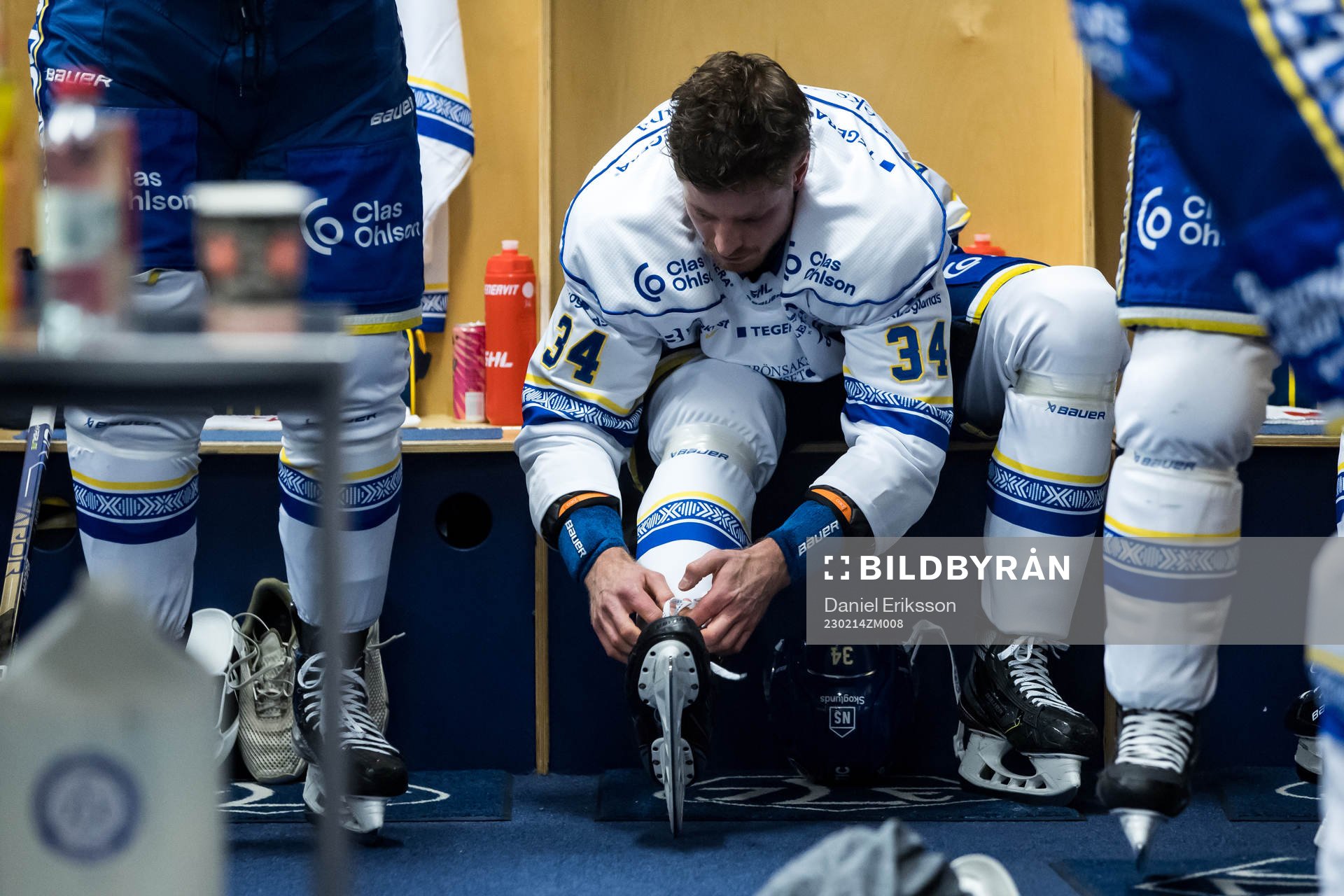 Leksands Peter Cehlarik  innan ishockeymatchen i SHL mellan
